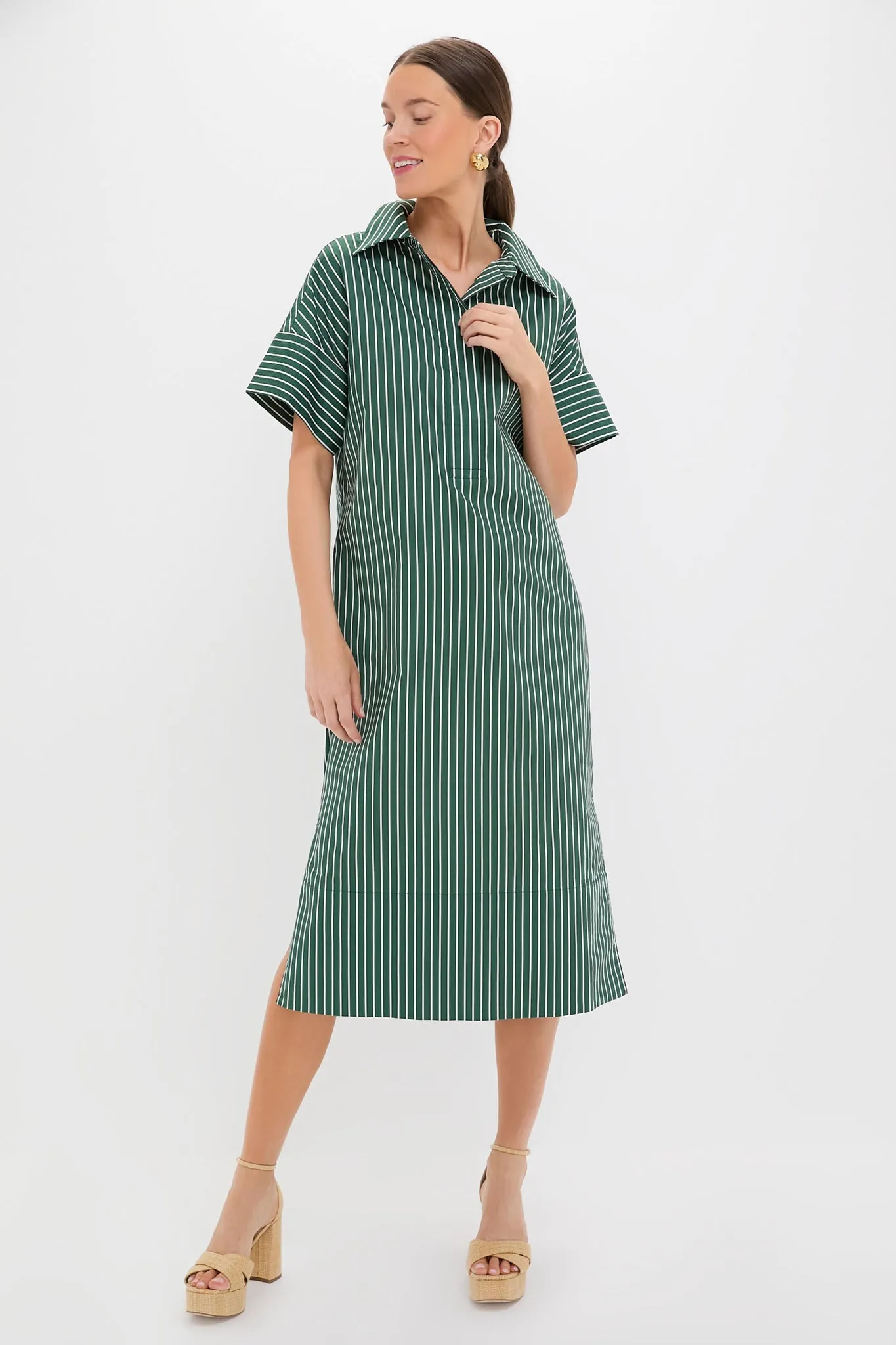Green Stripe Reina Dress sold by Tuckernuck