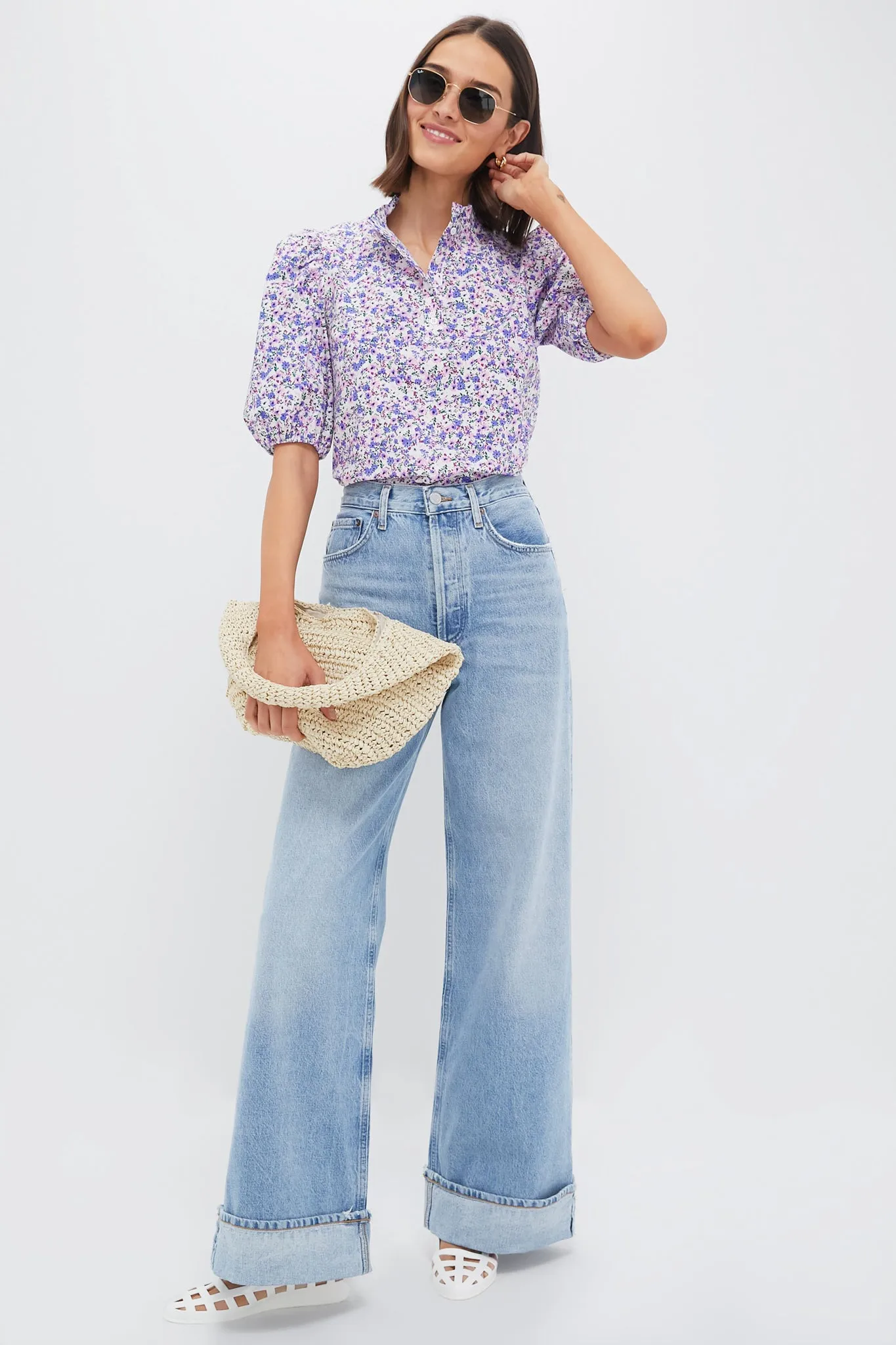 Lilac Multi Floral Florence Blouse sold by Tuckernuck product image thumbnail 2