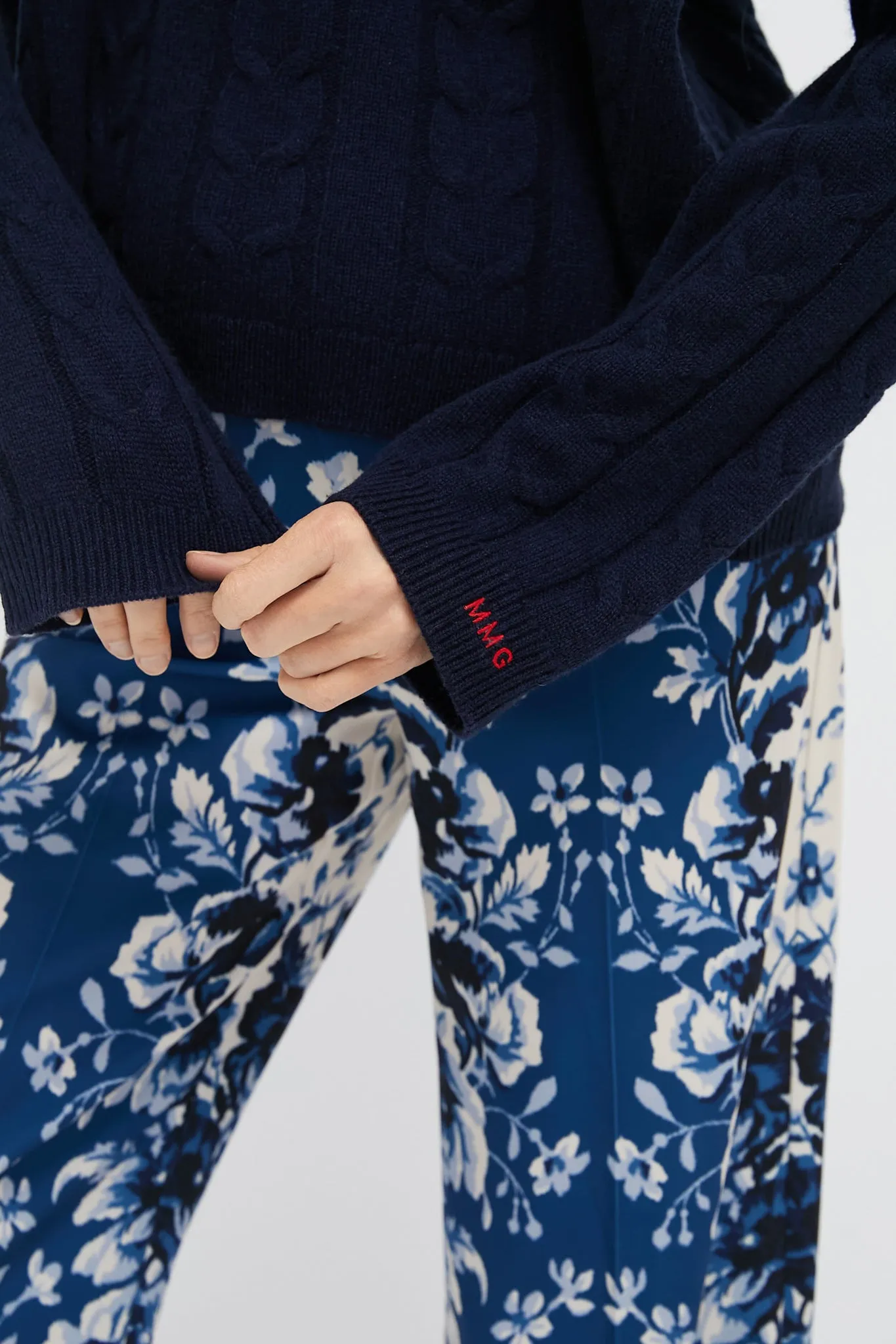 Navy Cashmere Eloise Cable Knit Sweater sold by Tuckernuck product image thumbnail 5