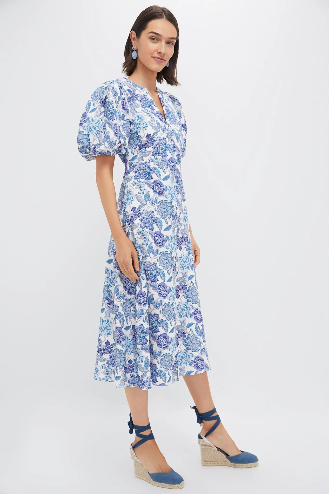 Steel Blue Floral Brody Midi Dress sold by Tuckernuck product image thumbnail 3