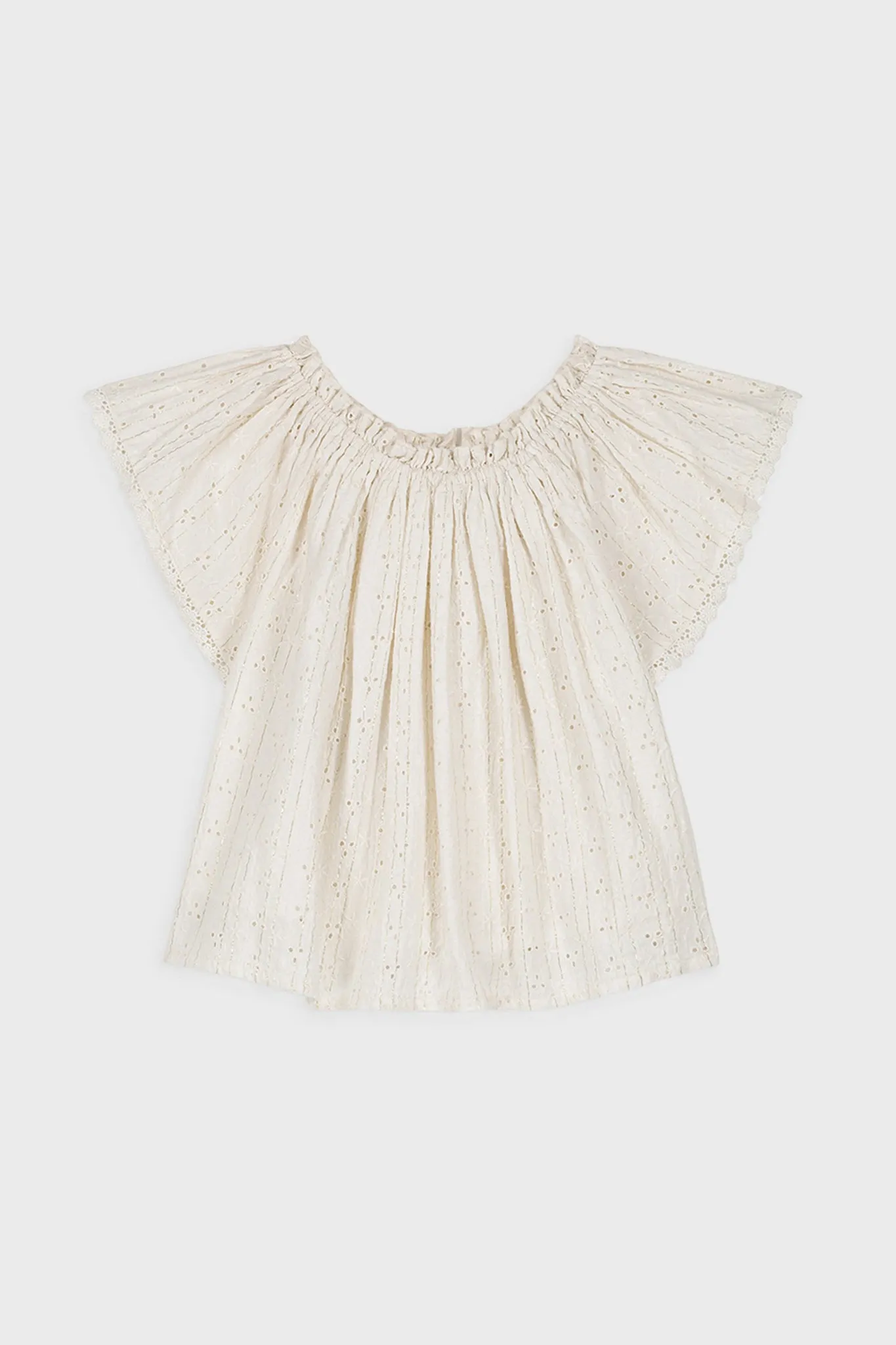 Cream Eyelet Perla Blouse sold by Tuckernuck