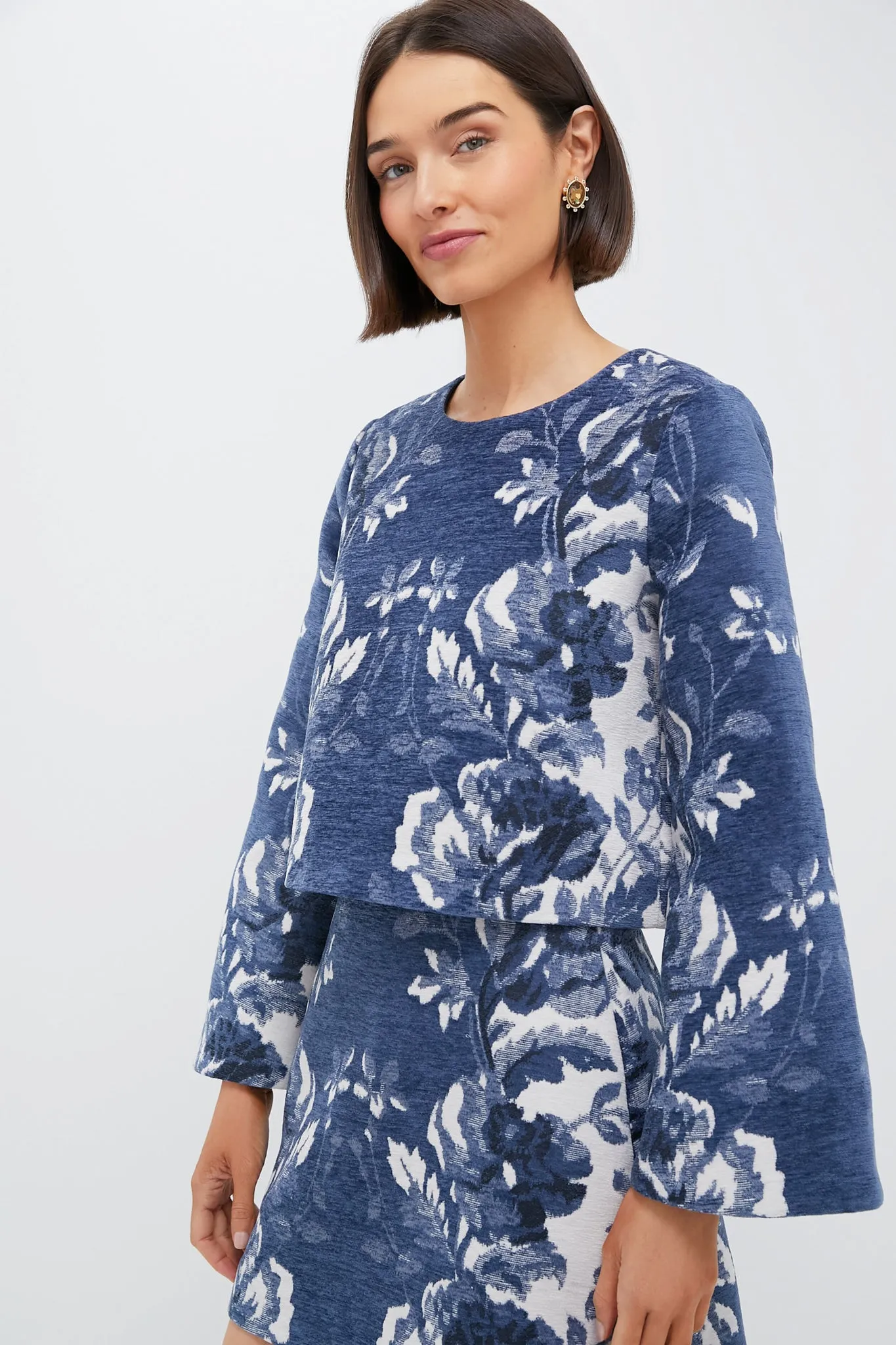 Indigo Reflection Knit Jacquard Maxine Top sold by Tuckernuck product image thumbnail 3
