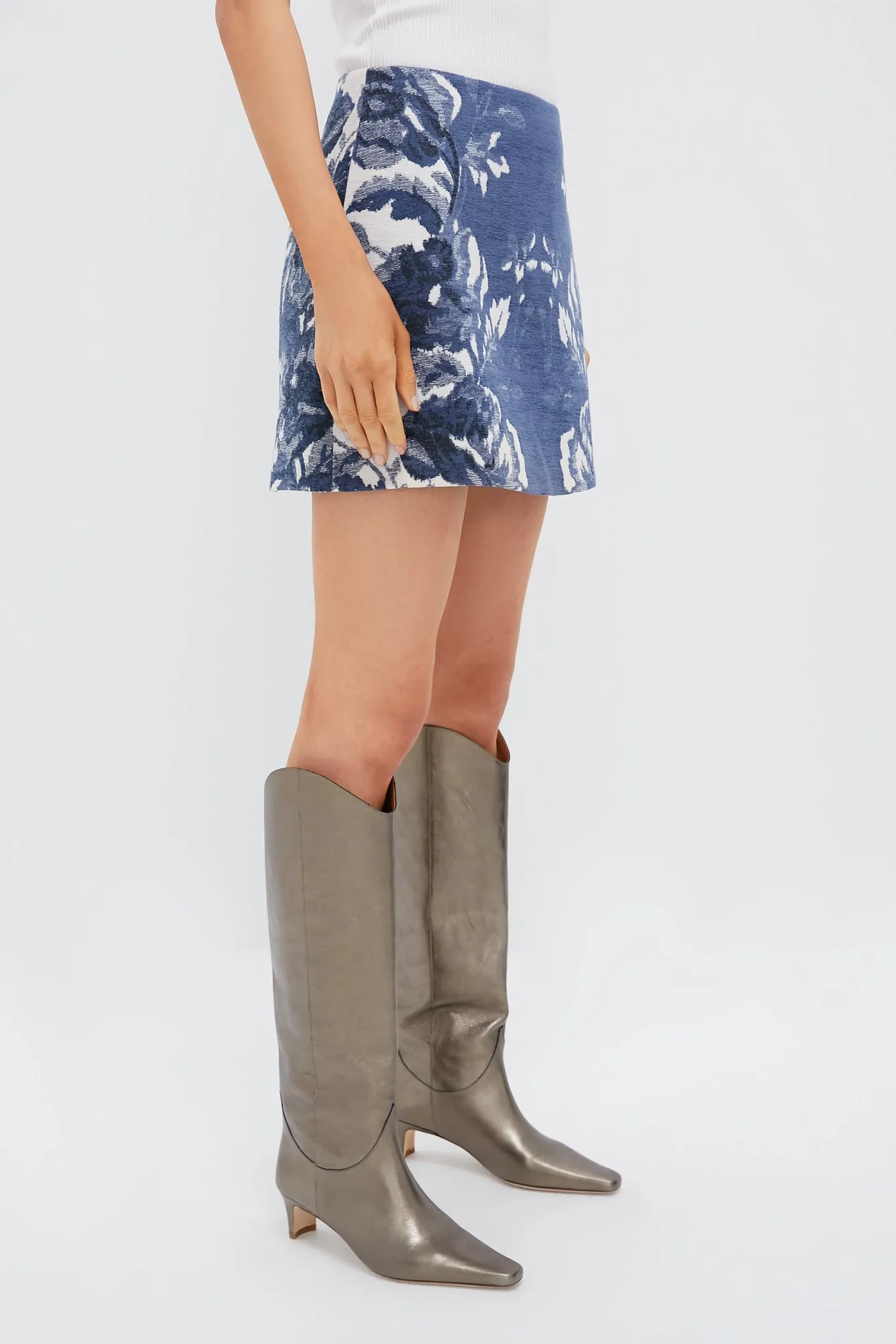 Indigo Reflection Knit Jacquard Meg Mini Skirt sold by Tuckernuck product image thumbnail 3