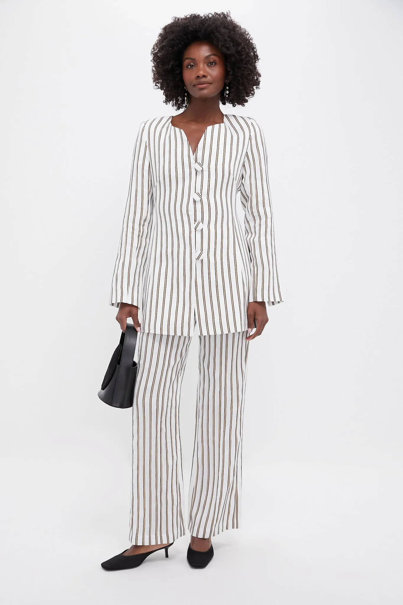 Ecru and Beige Olafur Linen Stripes Pants sold by Tuckernuck product image thumbnail 2