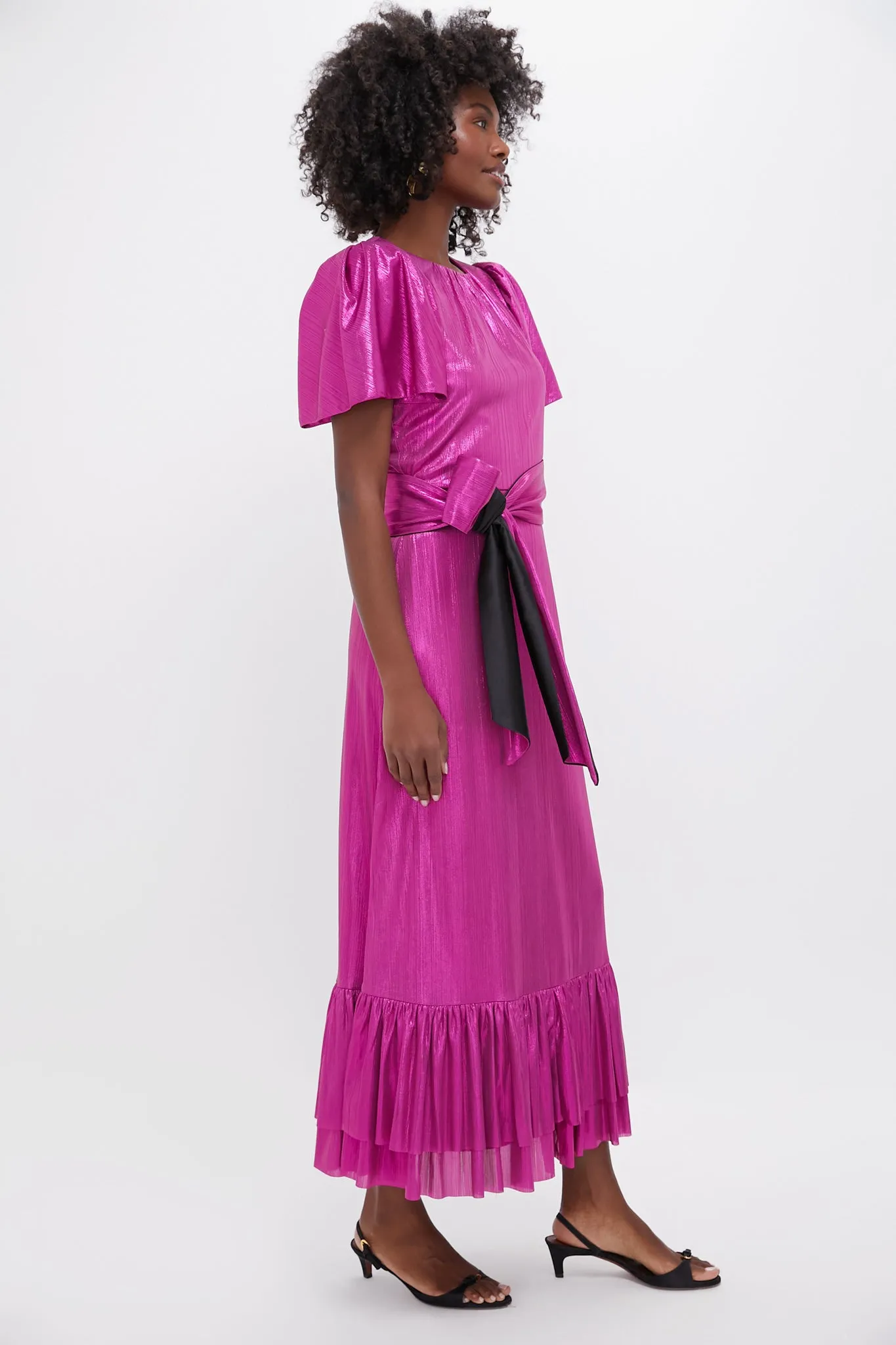 Fuchsia Metallic Angelina Dress sold by Tuckernuck product image thumbnail 3