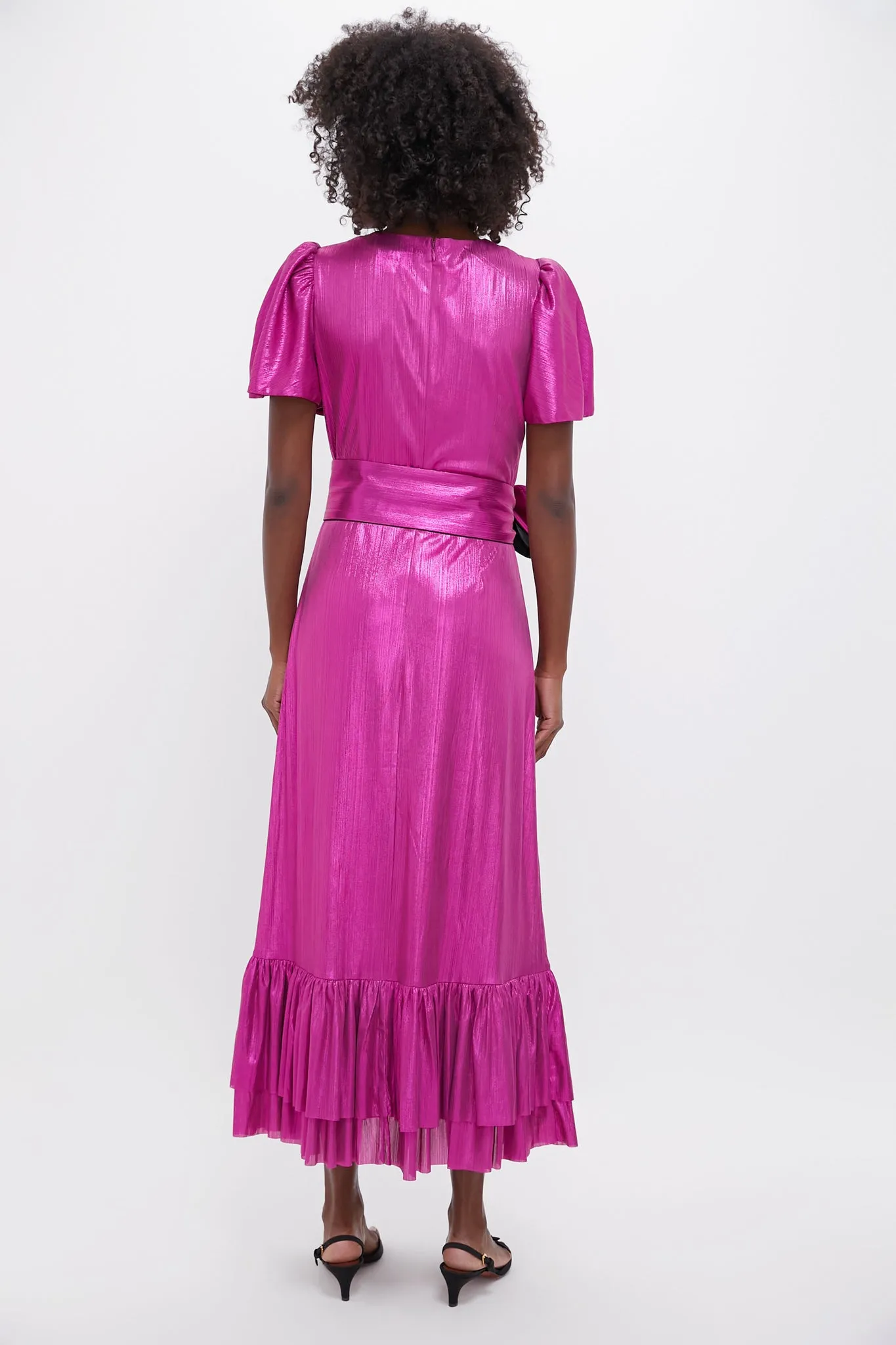 Fuchsia Metallic Angelina Dress sold by Tuckernuck product image thumbnail 4