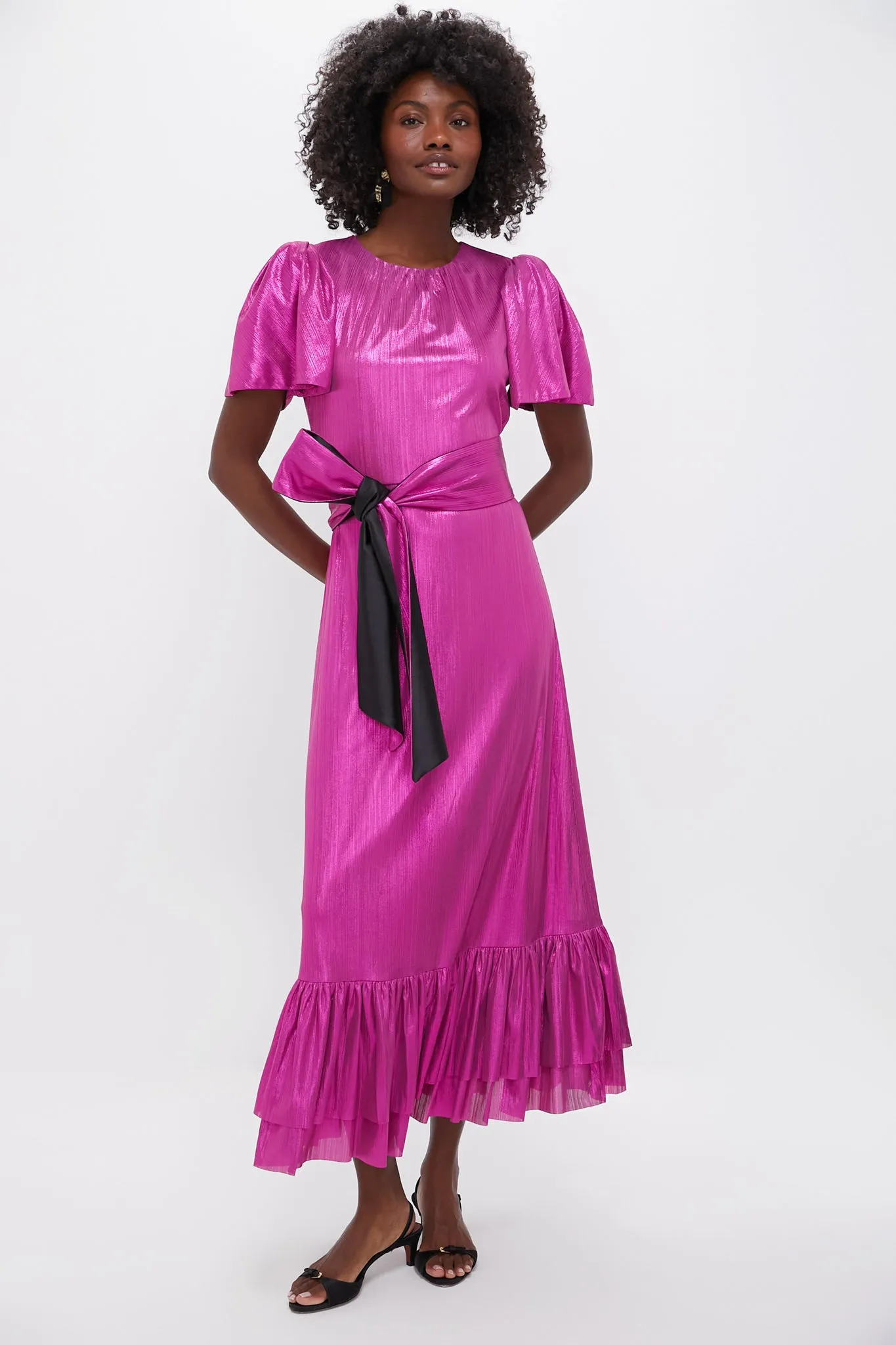 Fuchsia Metallic Angelina Dress sold by Tuckernuck