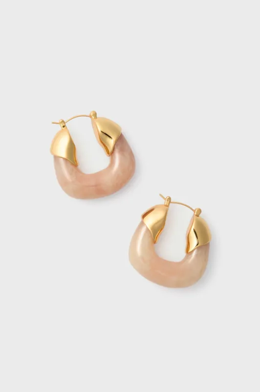 Pink Marble Organic Hoops sold by Tuckernuck