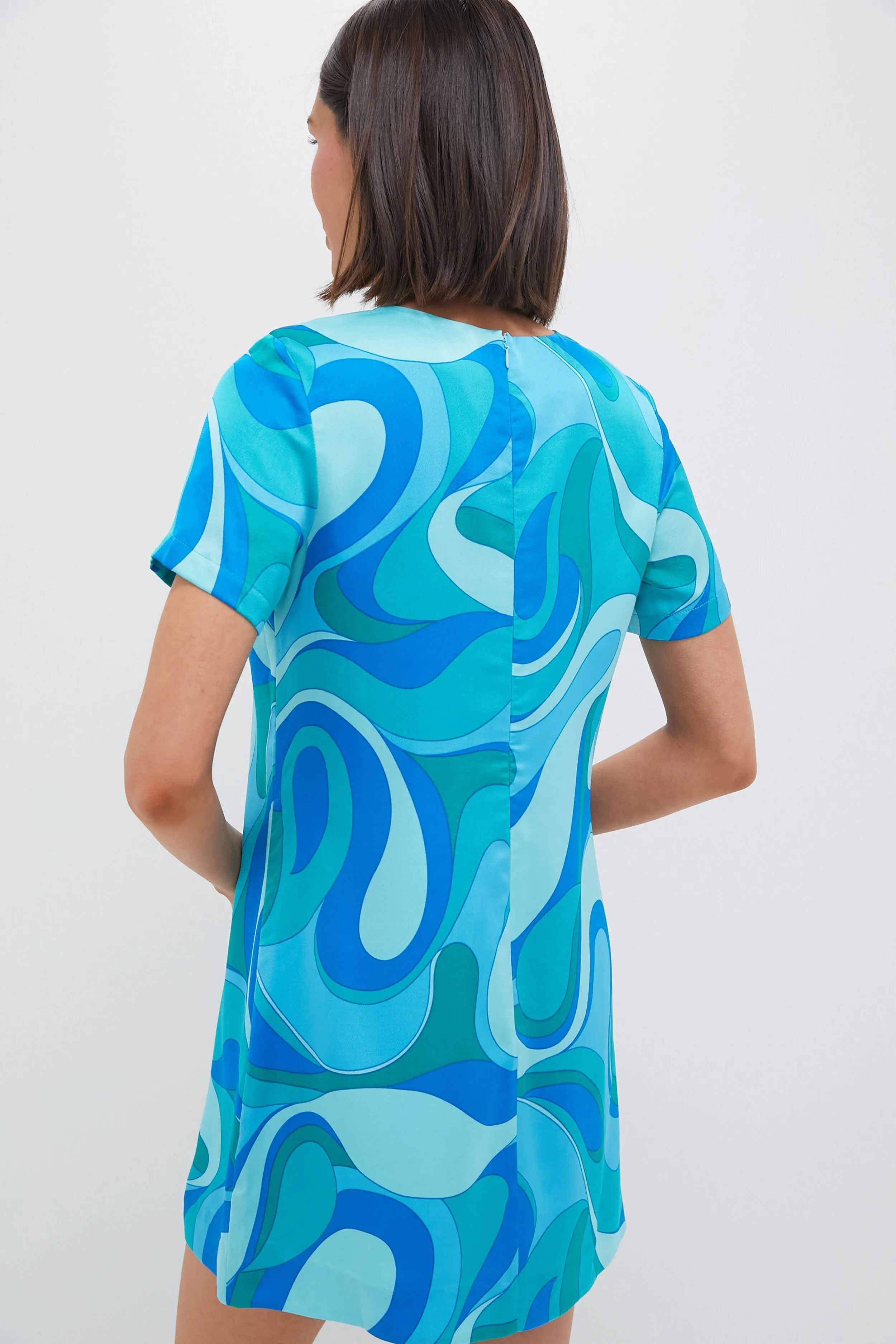 Blue Retro Geo Duffy Mini Dress sold by Tuckernuck product image thumbnail 4