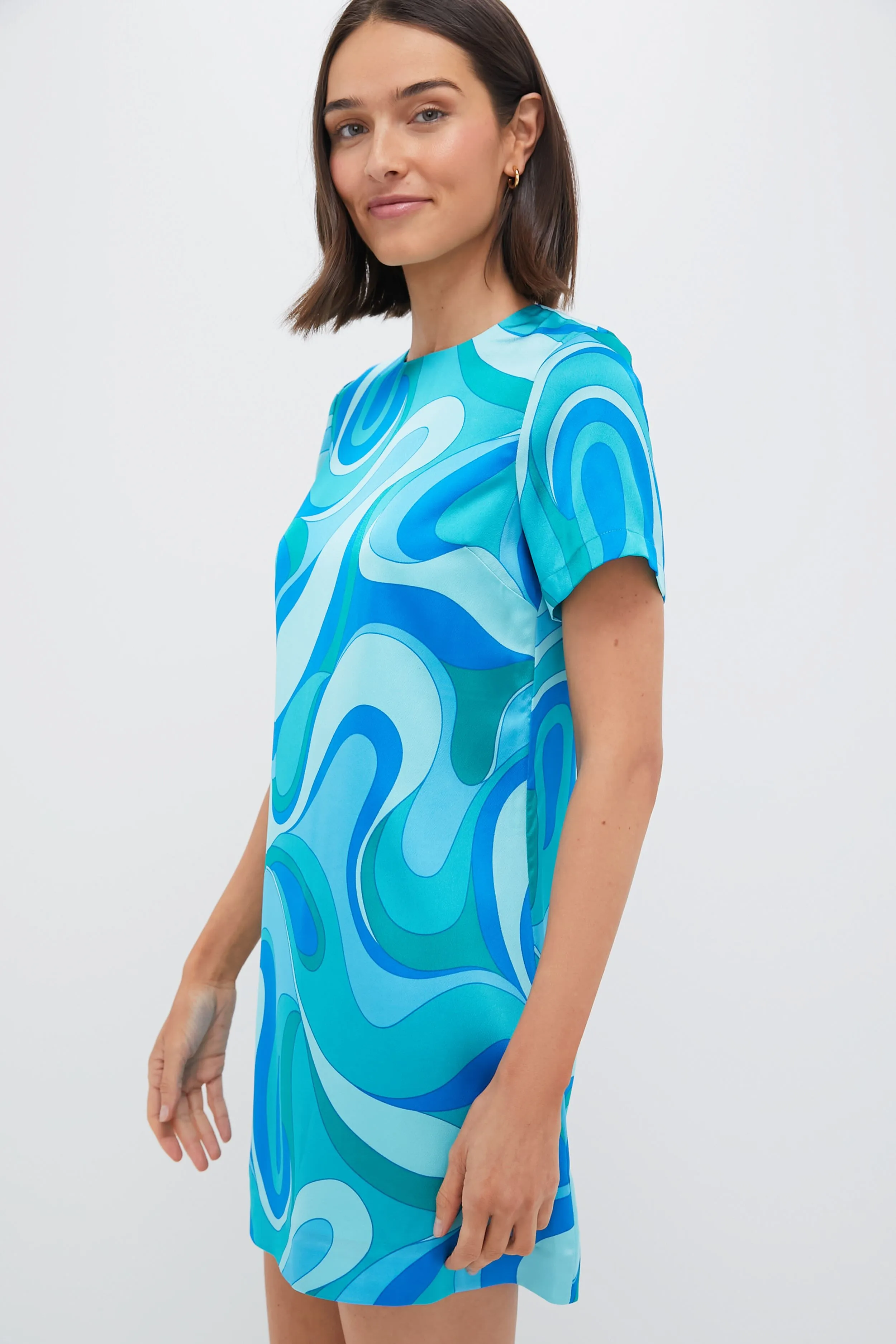 Blue Retro Geo Duffy Mini Dress sold by Tuckernuck product image thumbnail 3