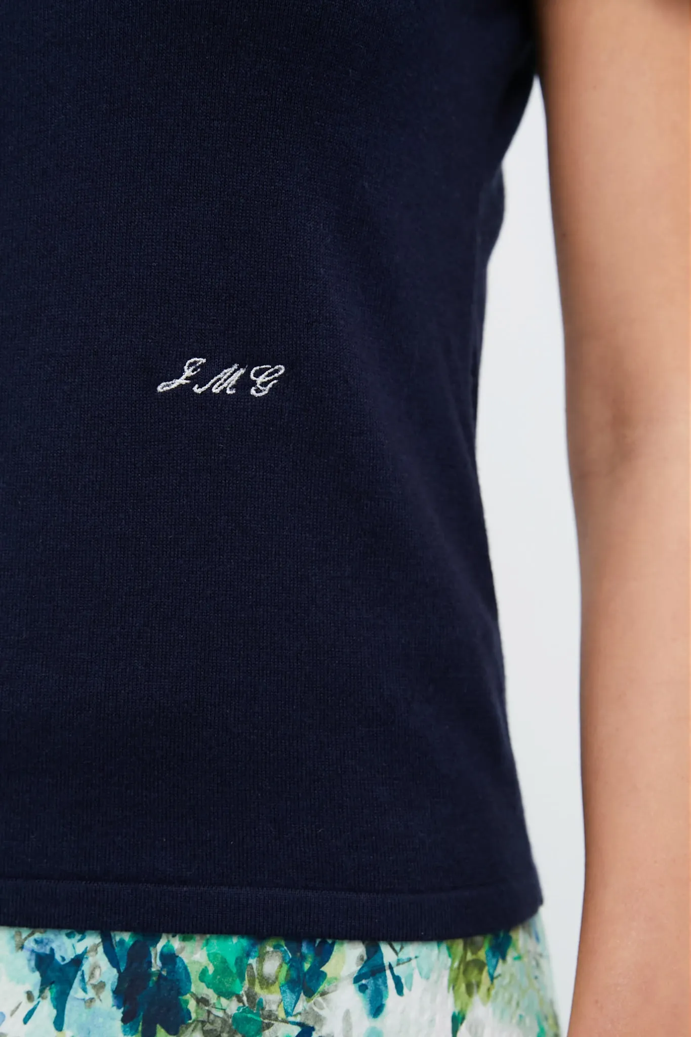 Navy Cashmere Silk Blend Katie Tee sold by Tuckernuck product image thumbnail 5