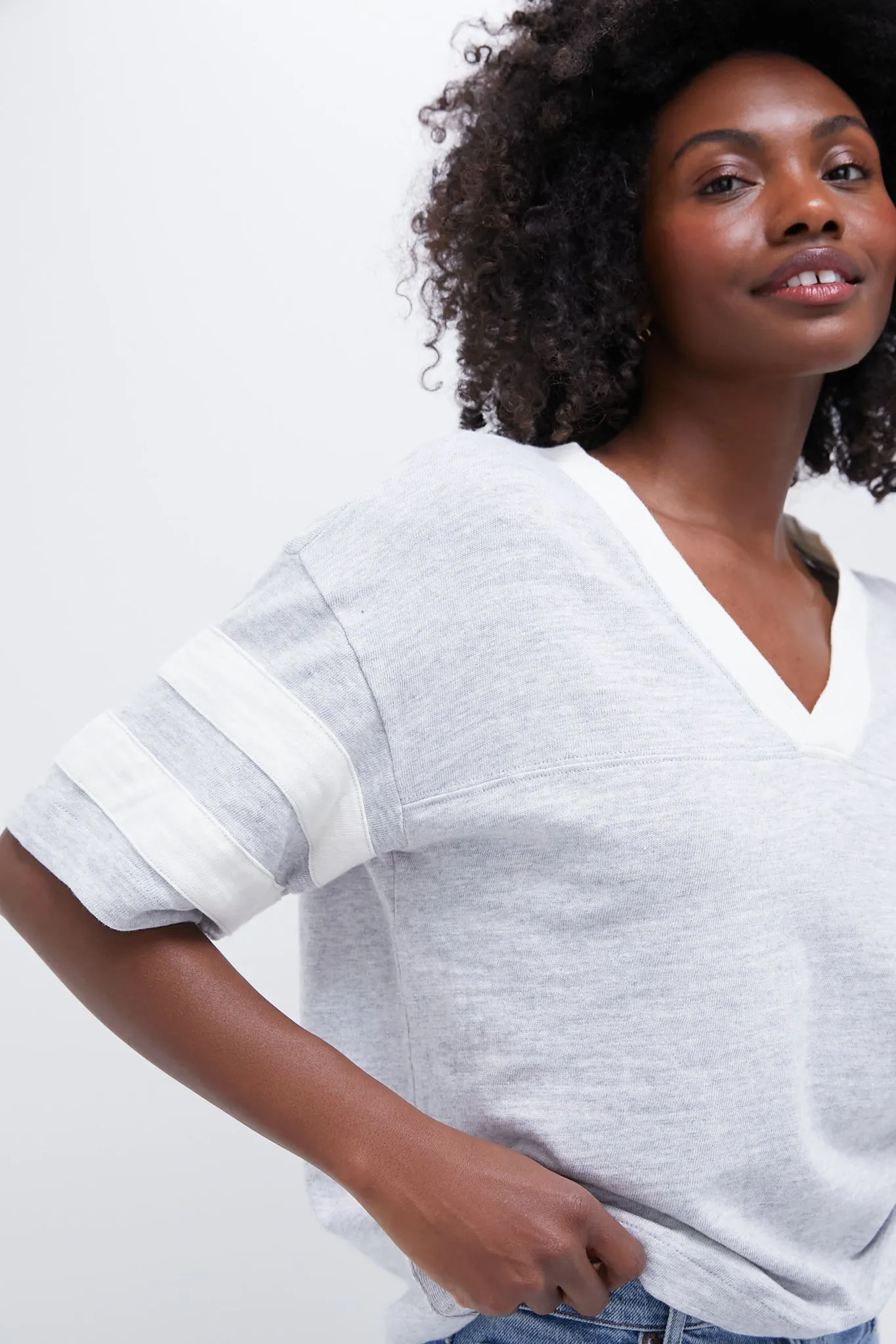 Light Grey Heather Sunwashed Slub Varsity Tee sold by Tuckernuck product image thumbnail 5