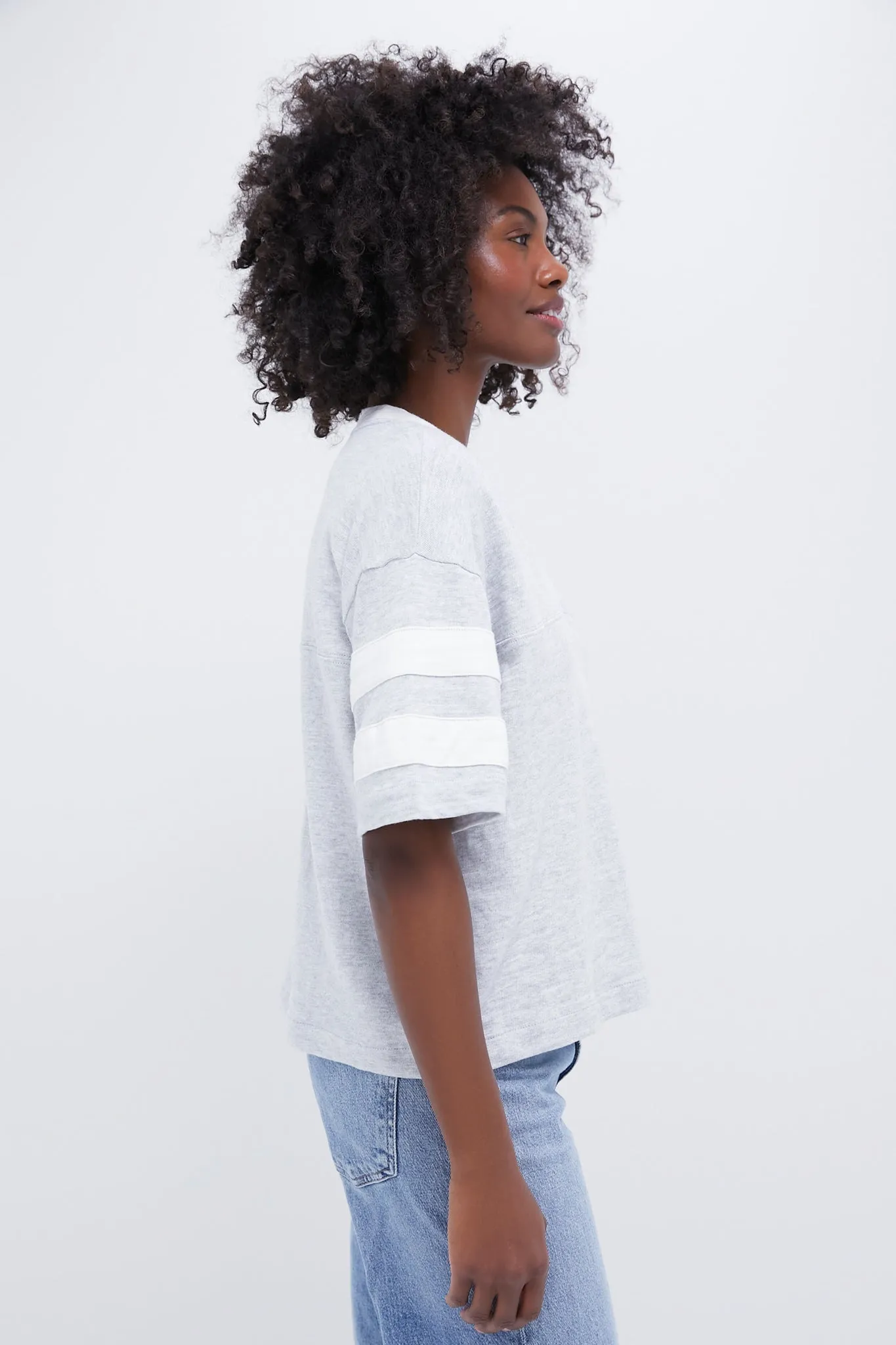 Light Grey Heather Sunwashed Slub Varsity Tee sold by Tuckernuck product image thumbnail 3