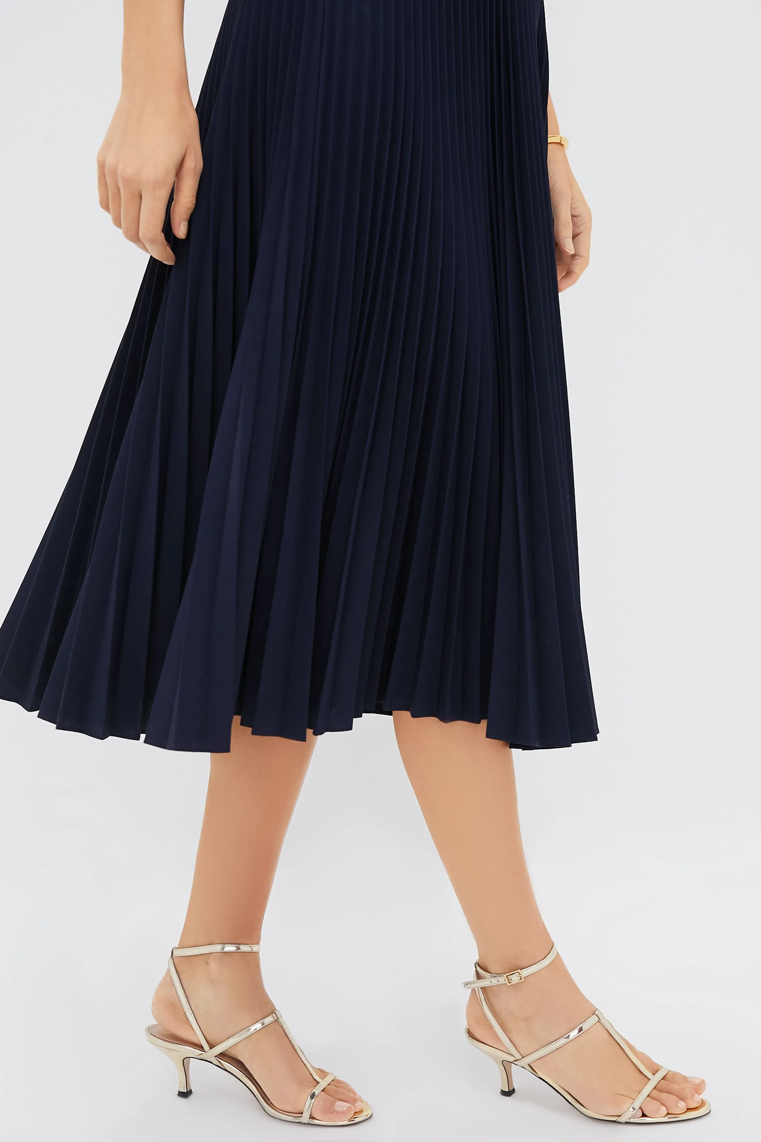 Navy Pleated Midi Skirt sold by Tuckernuck product image thumbnail 5