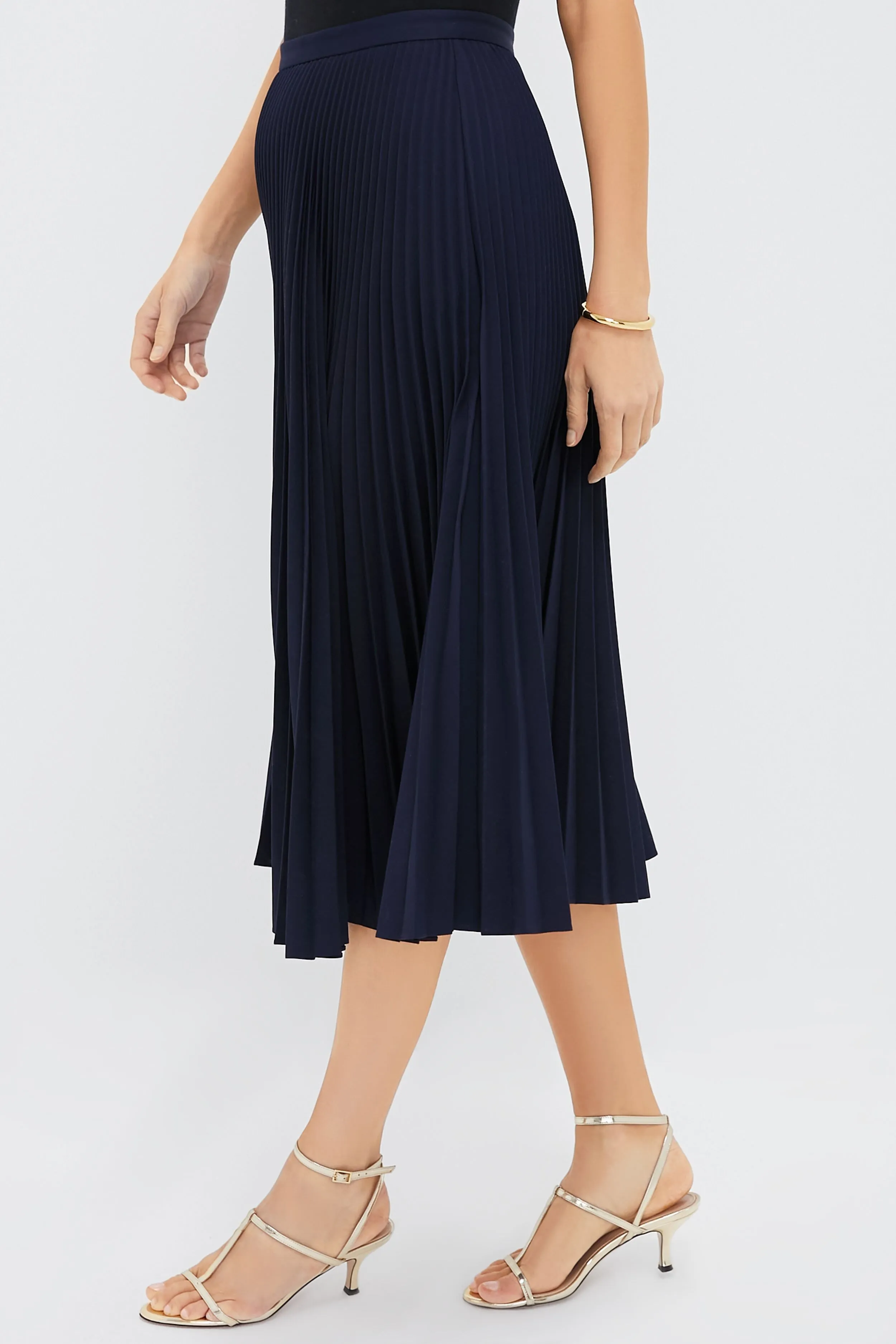 Navy Pleated Midi Skirt sold by Tuckernuck product image thumbnail 3