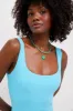 Azure Blue Dreamsculpt Square Neck Tank One Piece sold by Tuckernuck