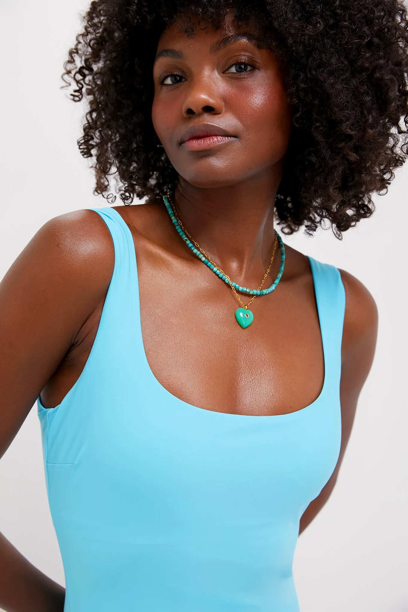 Azure Blue Dreamsculpt Square Neck Tank One Piece sold by Tuckernuck product image thumbnail 5