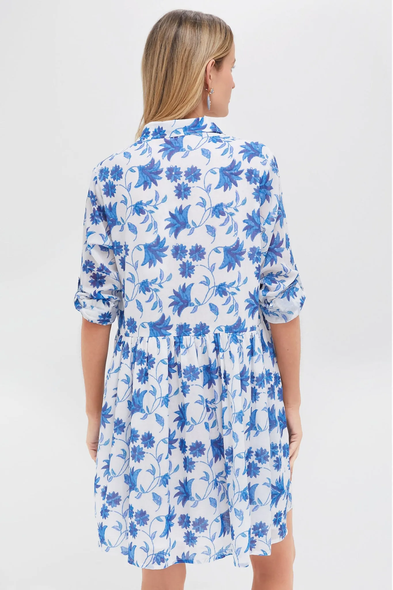Marion Blue Long Sleeve Shirt Mini Dress sold by Tuckernuck product image thumbnail 4