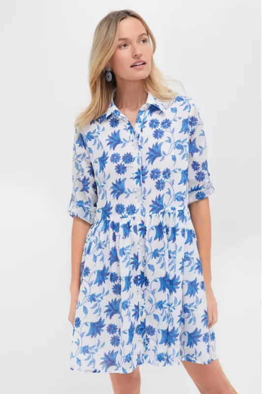 Marion Blue Long Sleeve Shirt Mini Dress sold by Tuckernuck