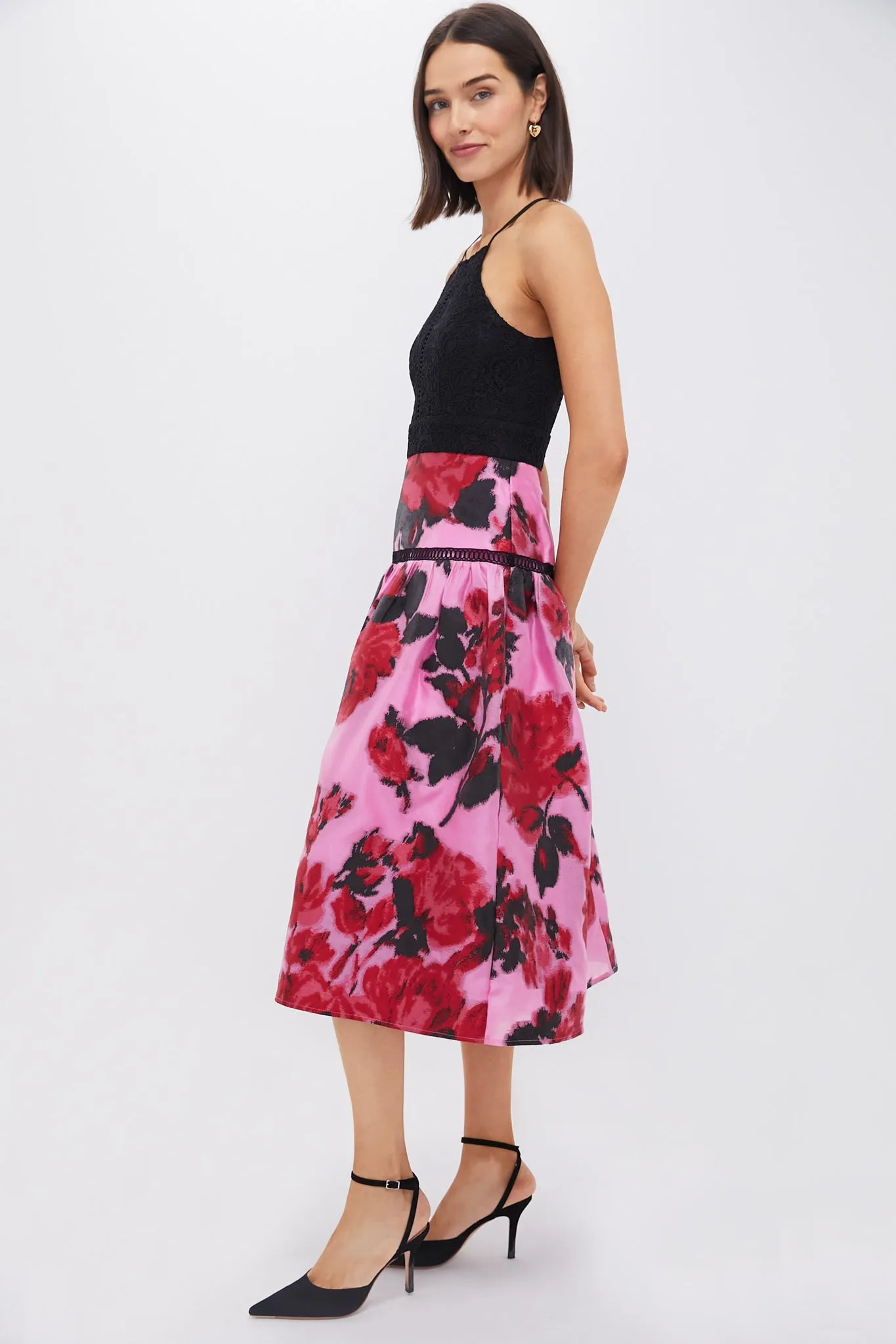 Cerise Blossom Lace Jacquard Joss Dress sold by Tuckernuck product image thumbnail 3