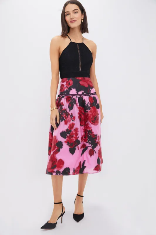 Cerise Blossom Lace Jacquard Joss Dress sold by Tuckernuck