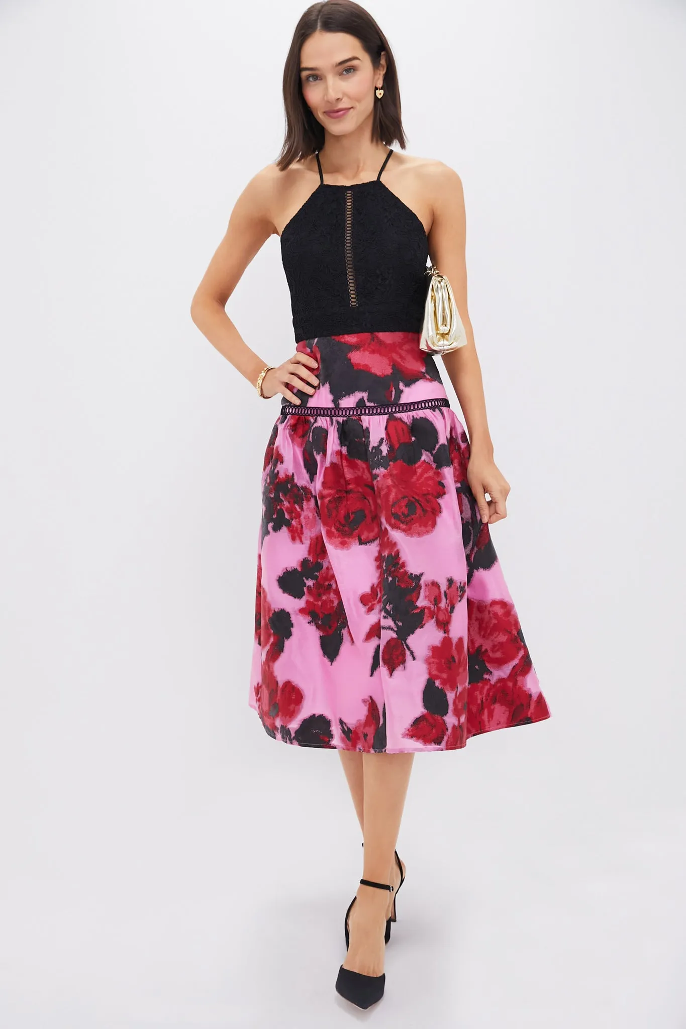 Cerise Blossom Lace Jacquard Joss Dress sold by Tuckernuck product image thumbnail 2