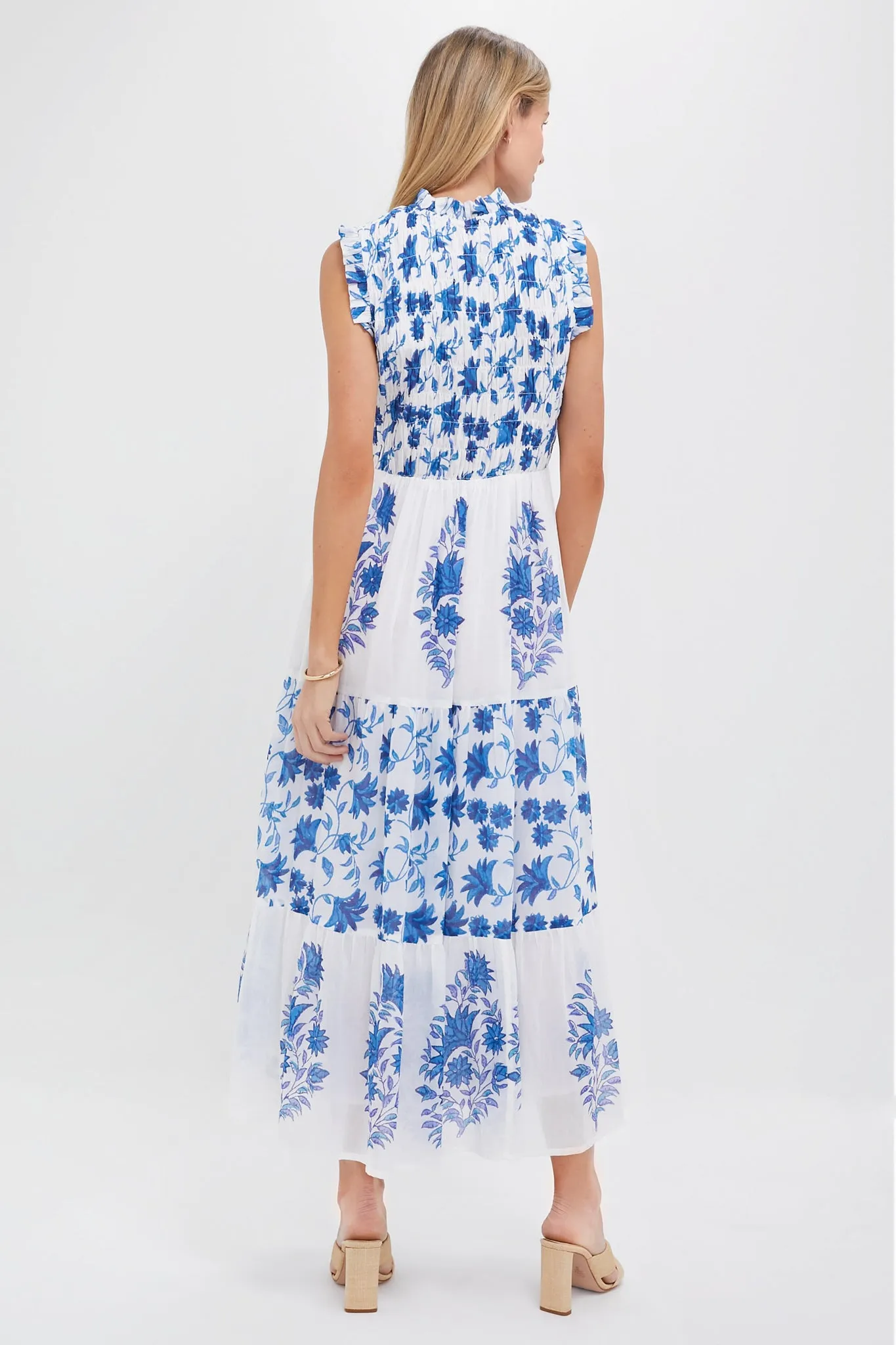 Marion Blue Sleeveless Smocked Maxi Dress sold by Tuckernuck product image thumbnail 4