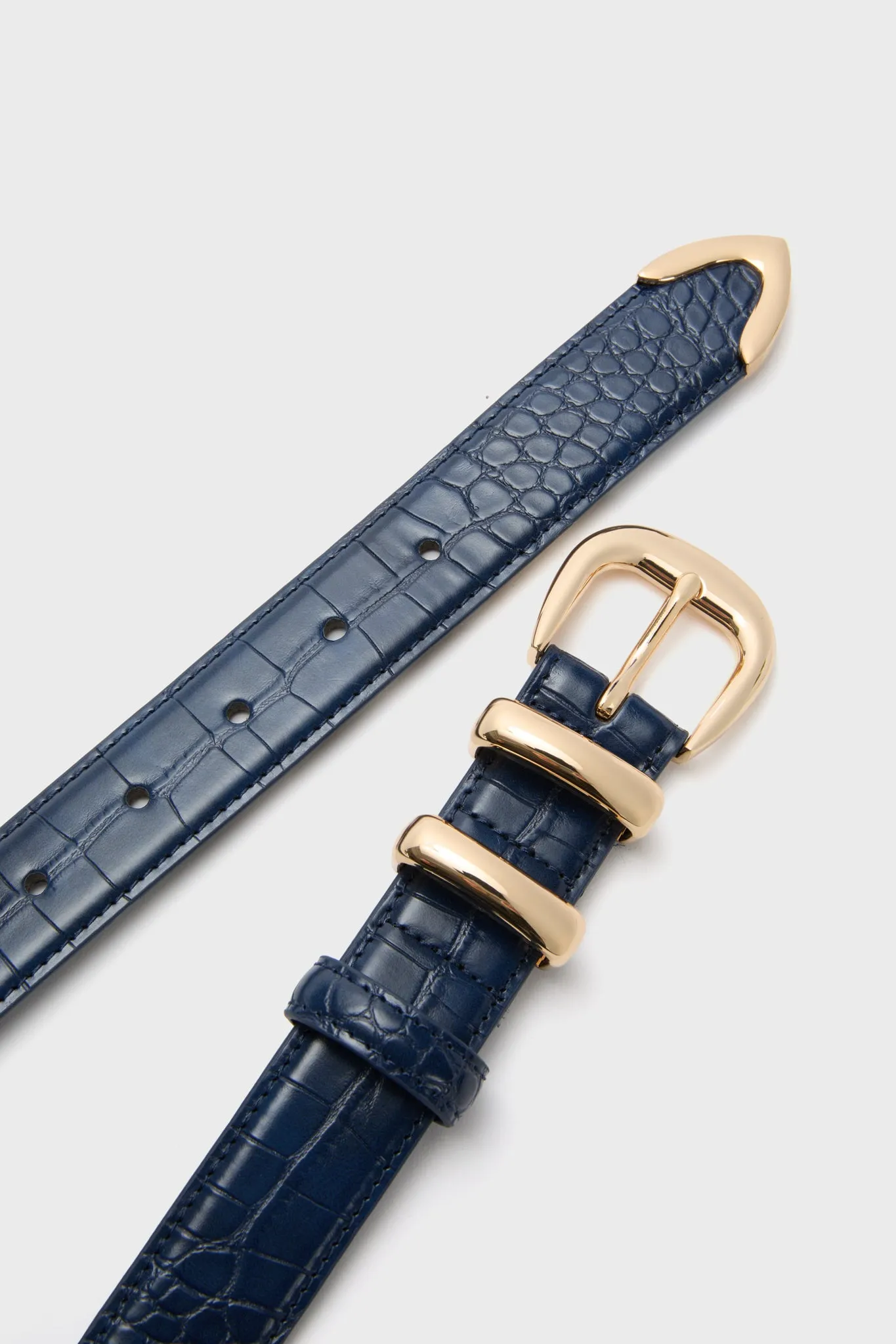 Navy Croc-Embossed Western Belt sold by Tuckernuck product image thumbnail 4