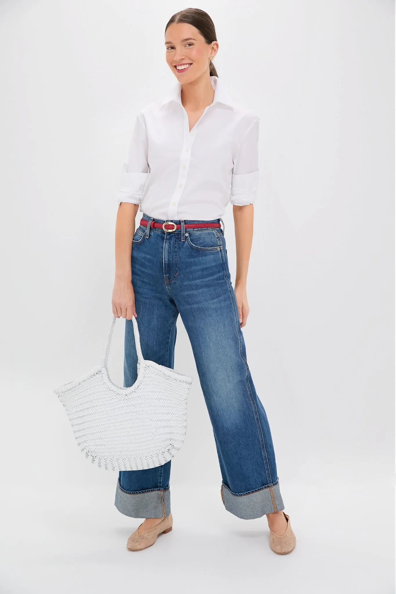 Red Oval Buckle Skinny Belt sold by Tuckernuck product image thumbnail 3