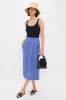Dark Blue and White Kendall Play Stripe Midi A-Line Skirt sold by Tuckernuck