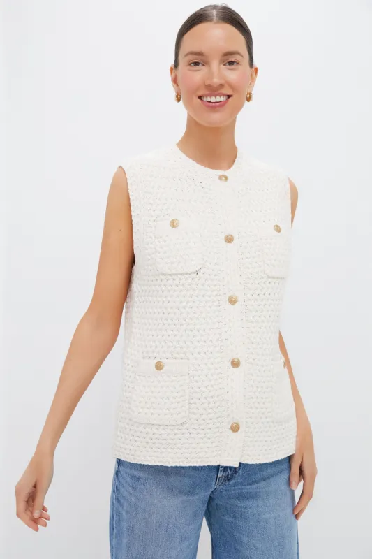 Ecru Elisabeth Sweater Vest sold by Tuckernuck
