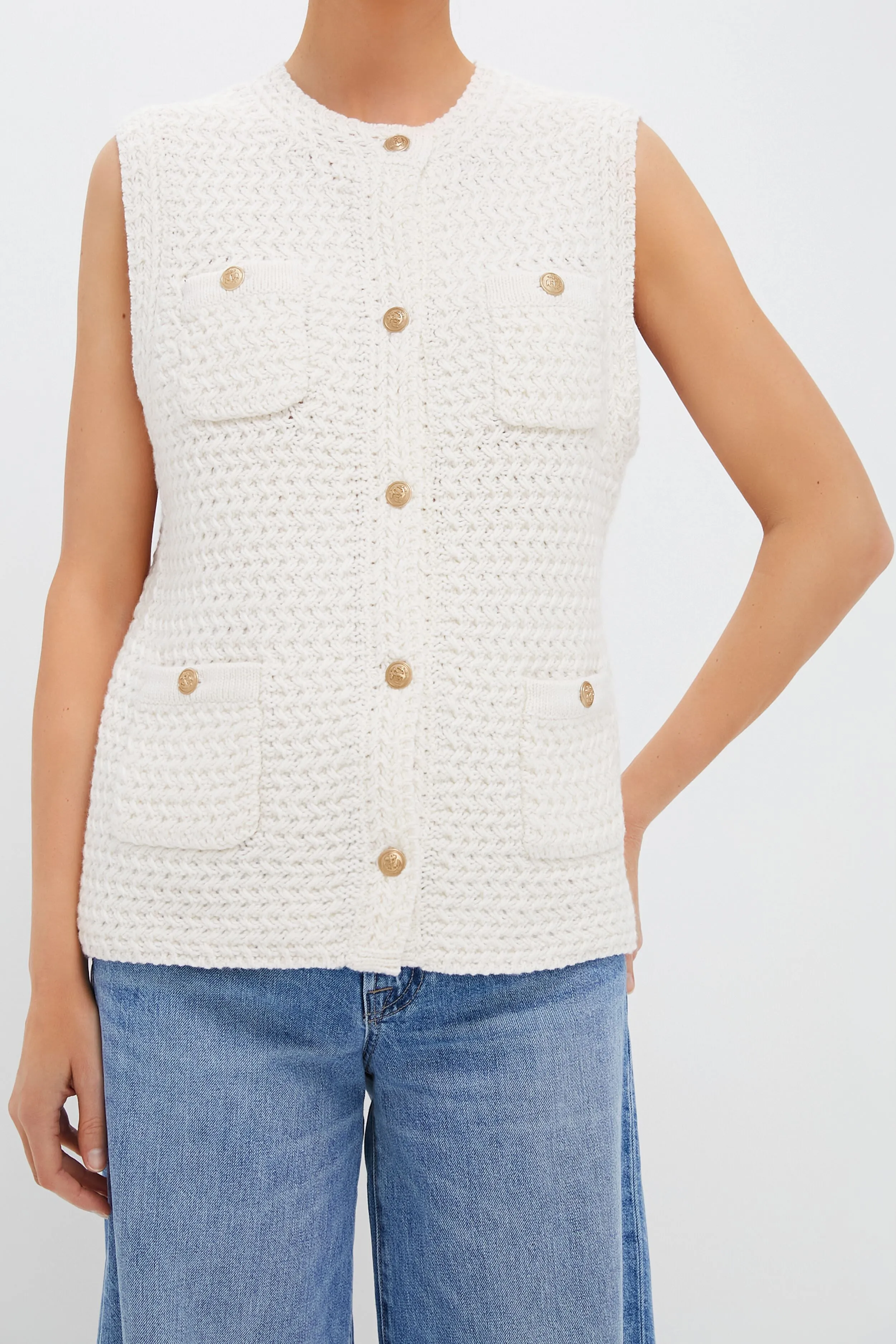 Ecru Elisabeth Sweater Vest sold by Tuckernuck product image thumbnail 5
