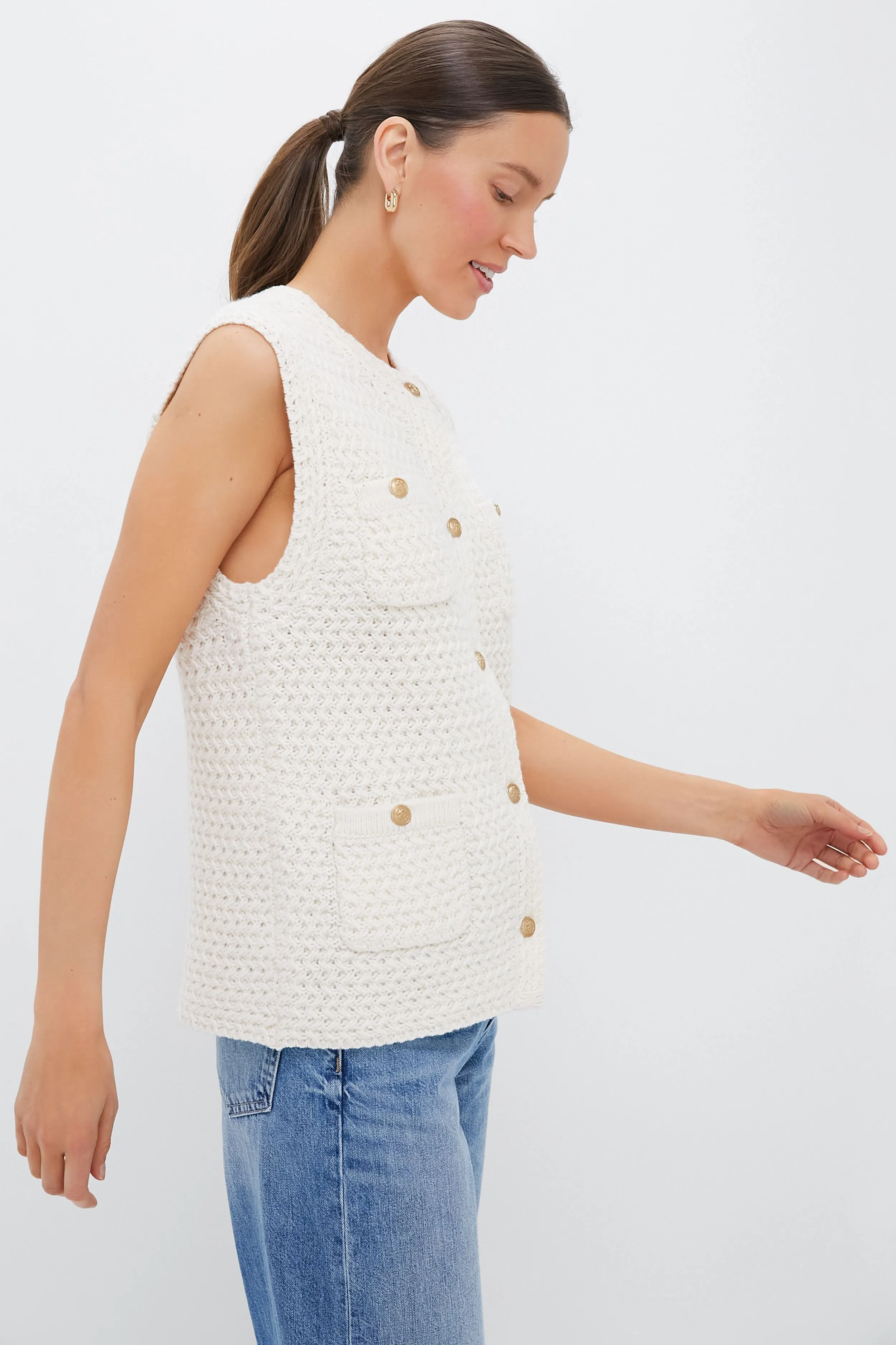 Ecru Elisabeth Sweater Vest sold by Tuckernuck product image thumbnail 3