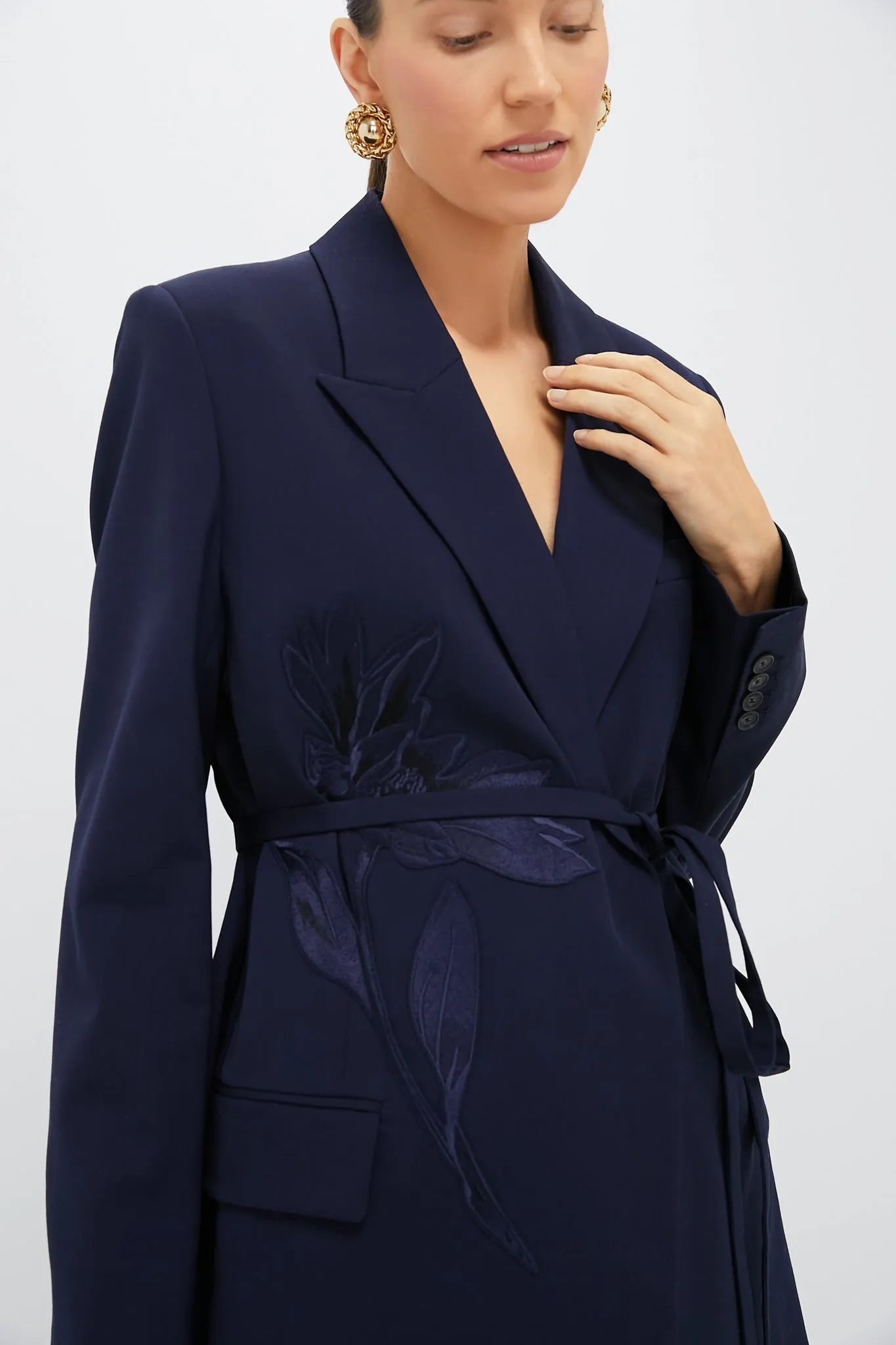 Navy Double Breasted Belted Blazer sold by Tuckernuck product image thumbnail 5