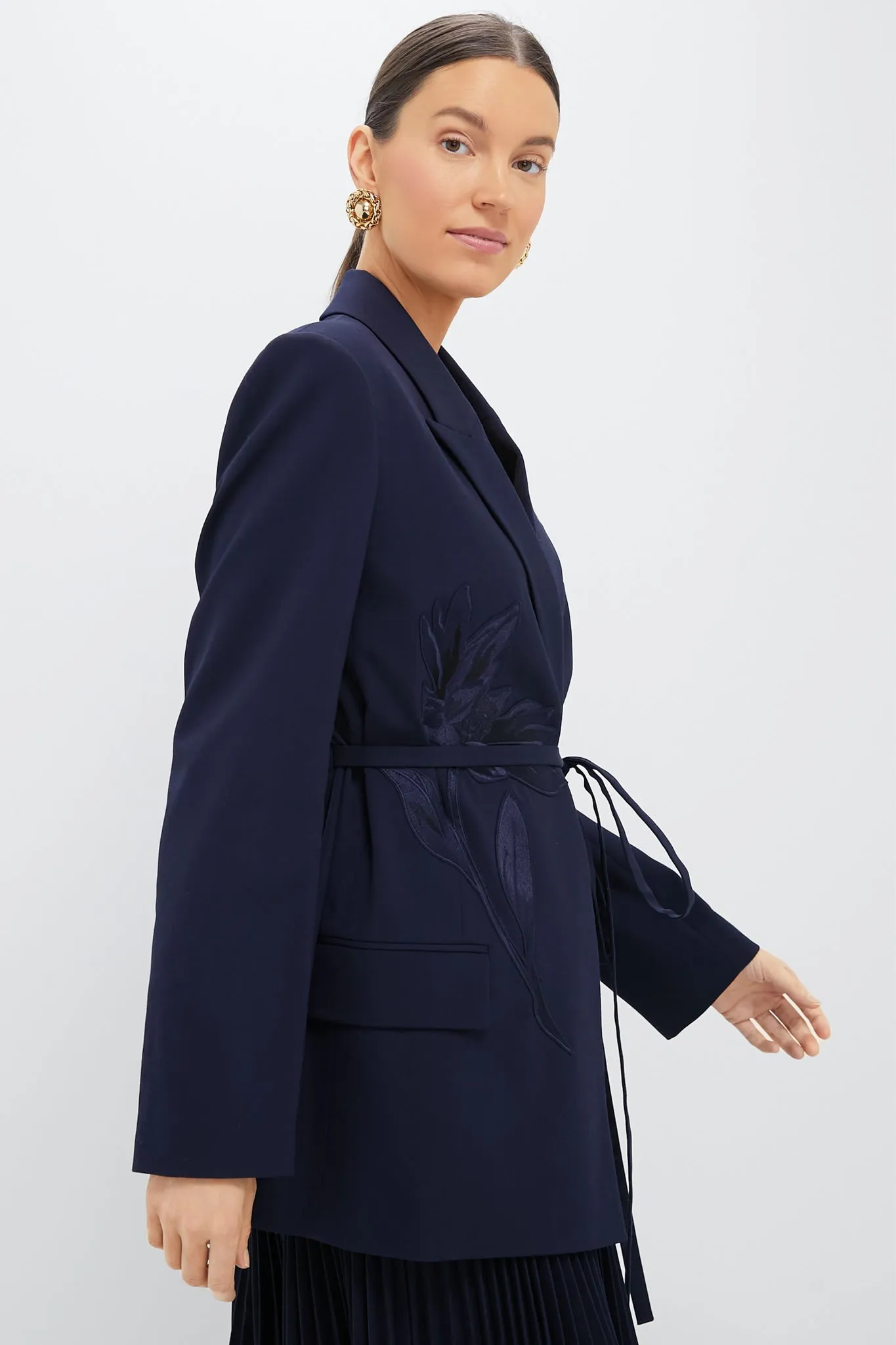 Navy Double Breasted Belted Blazer sold by Tuckernuck product image thumbnail 3