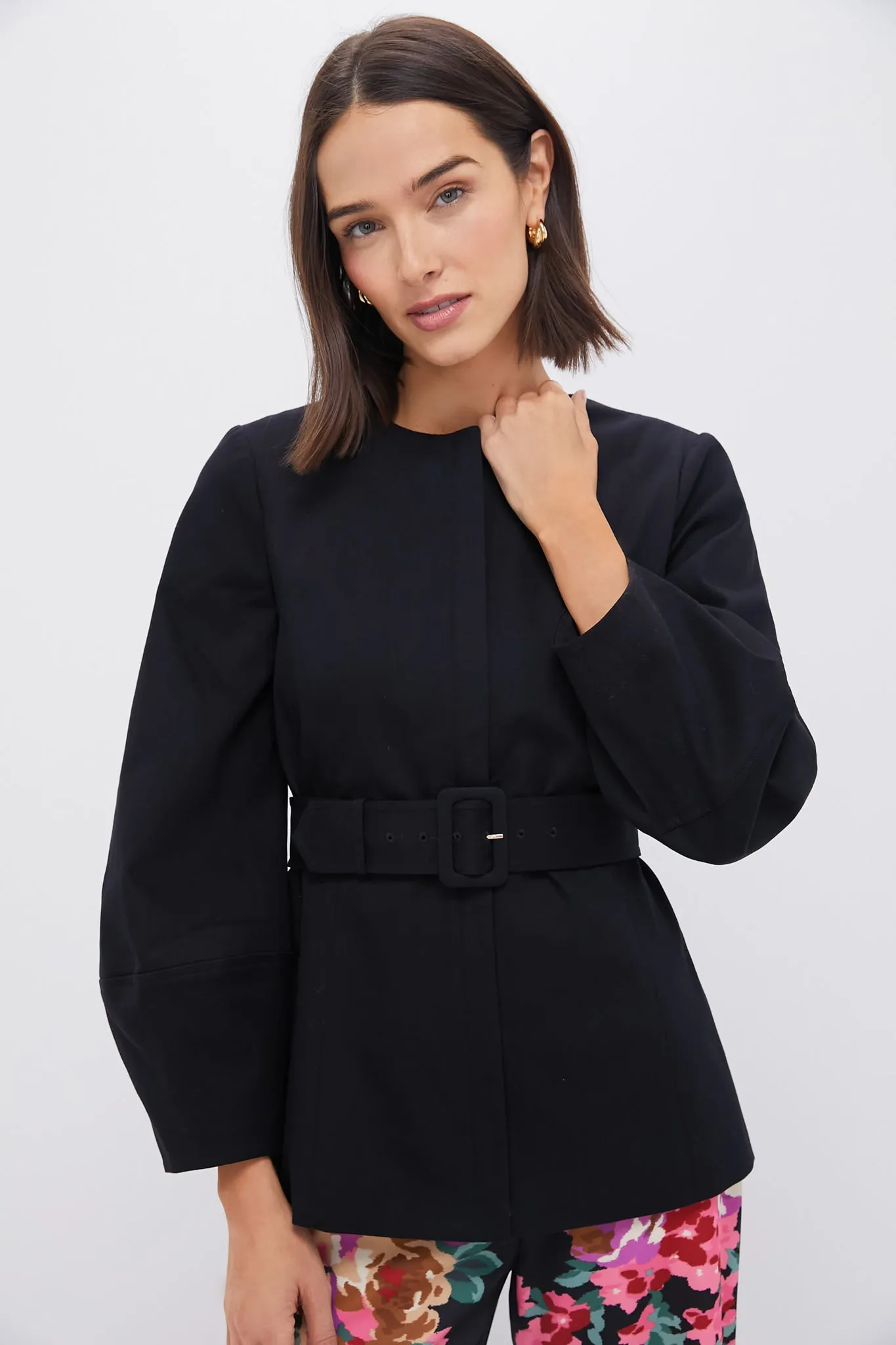 Black Long Sleeve Structured Rhoda Tunic Top sold by Tuckernuck