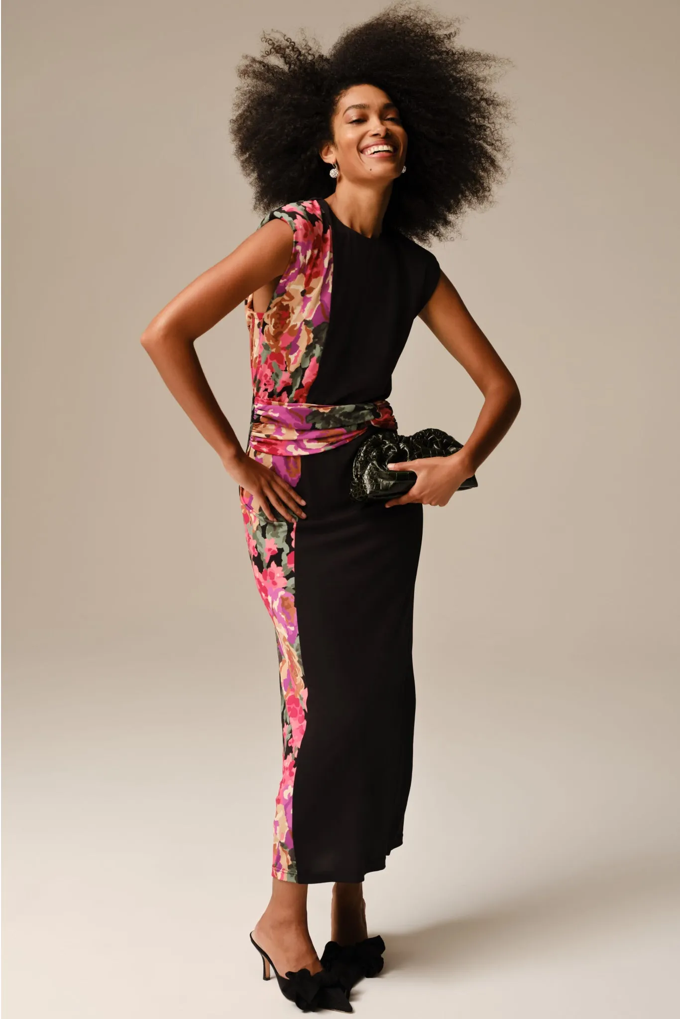 Climbing Roses Stretch Jersey Cleo Dress sold by Tuckernuck