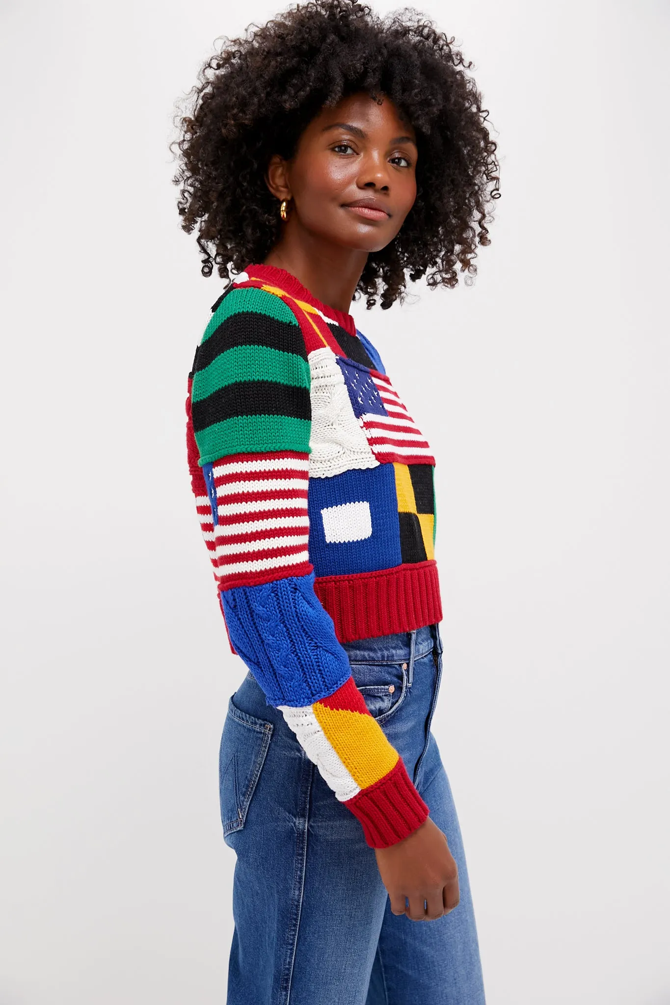 Red Multi American Flag Long Sleeve Pullover sold by Tuckernuck product image thumbnail 3