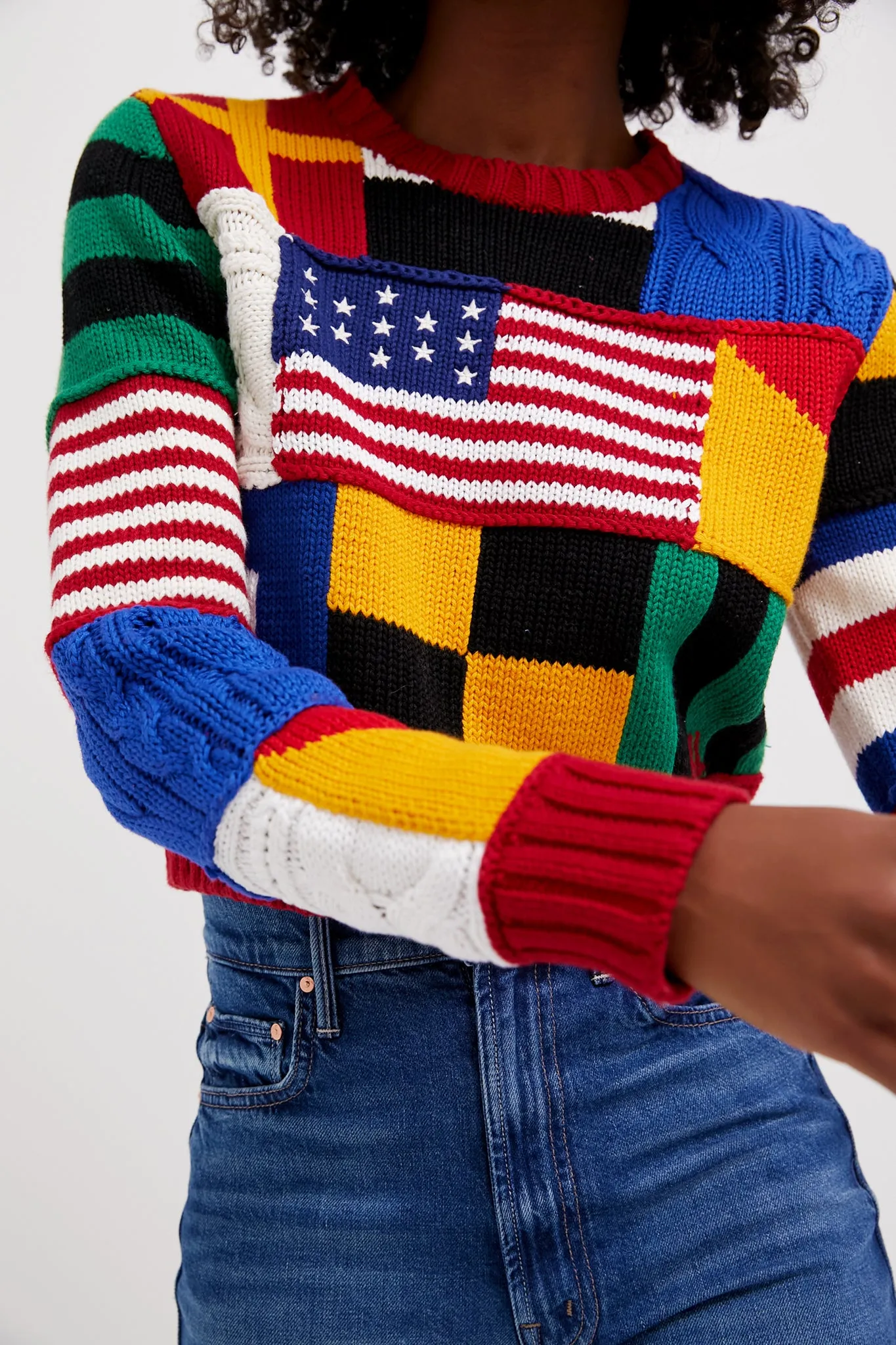 Red Multi American Flag Long Sleeve Pullover sold by Tuckernuck product image thumbnail 5