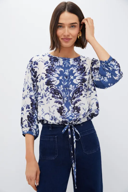 Indigo Reflection Kennedi Tie Blouse sold by Tuckernuck