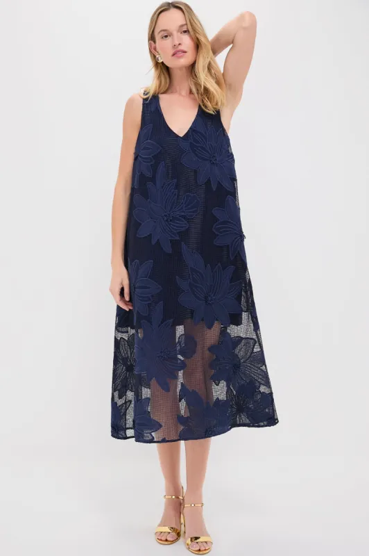 Navy Embroidered Lace Sol Dress sold by Tuckernuck