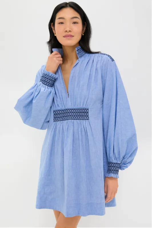 Chambray Embroidered Aubury Dress sold by Tuckernuck