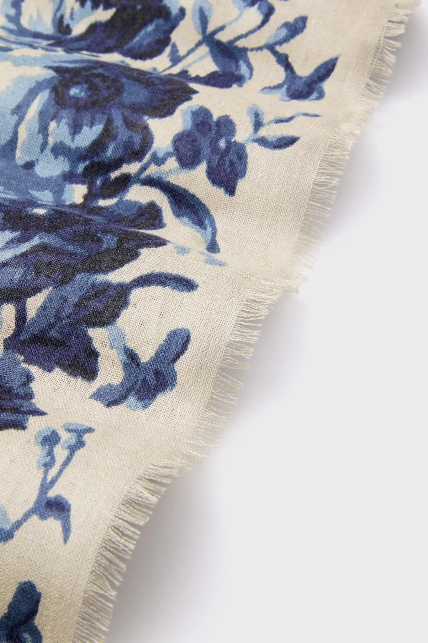 Slate Blue Fading Floral Silk Cashmere Blend Large Scarf sold by Tuckernuck product image thumbnail 5