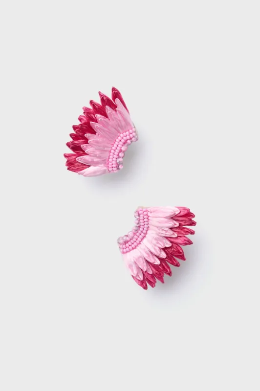 Pink All Raffia Mini Madeline Earrings sold by Tuckernuck