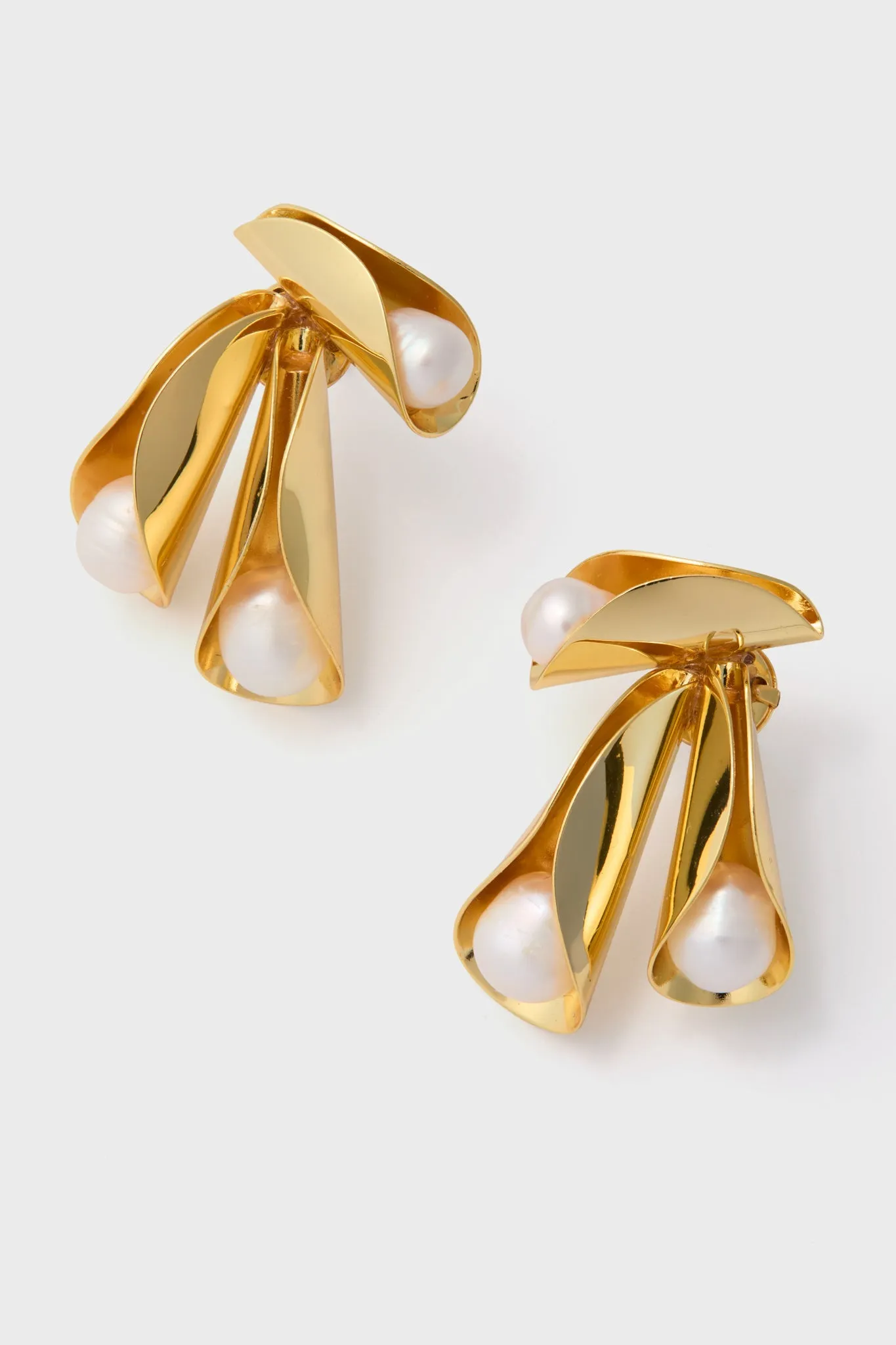 Gold and Pearl Tressa Earrings sold by Tuckernuck product image thumbnail 4