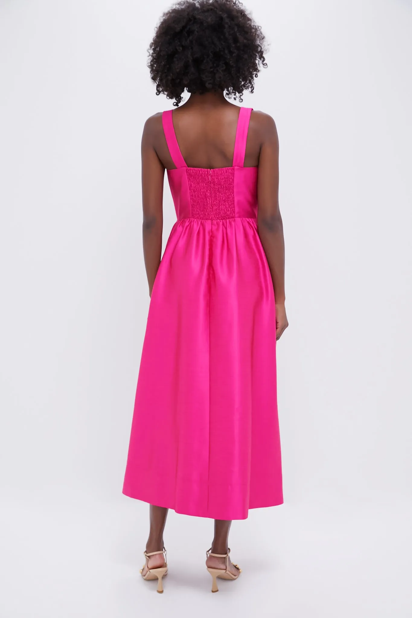 Hot Pink Dupioni Esme Dress sold by Tuckernuck product image thumbnail 4