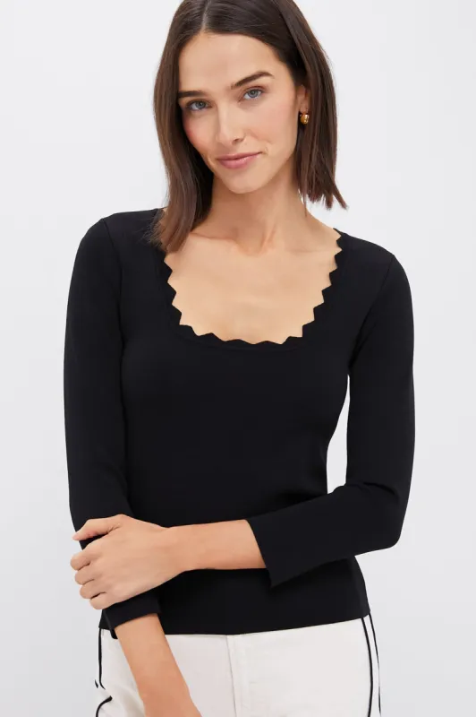 Black Ric Rac Long Sleeve Compression Top sold by Tuckernuck