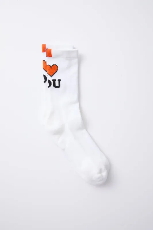 White Women's I Love You Sock sold by Tuckernuck