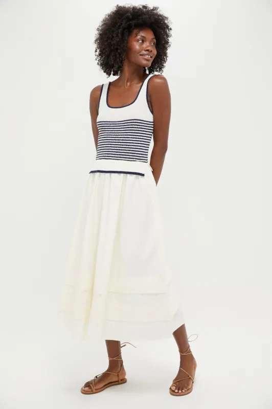 Cream Striped Midi Dress sold by Tuckernuck