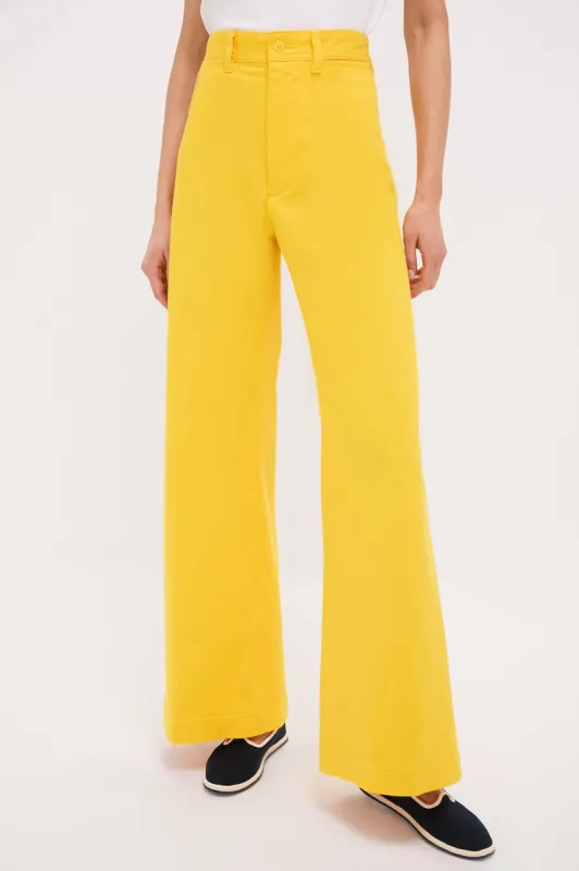 Yellow Cotton Twill Full Length Pants sold by Tuckernuck